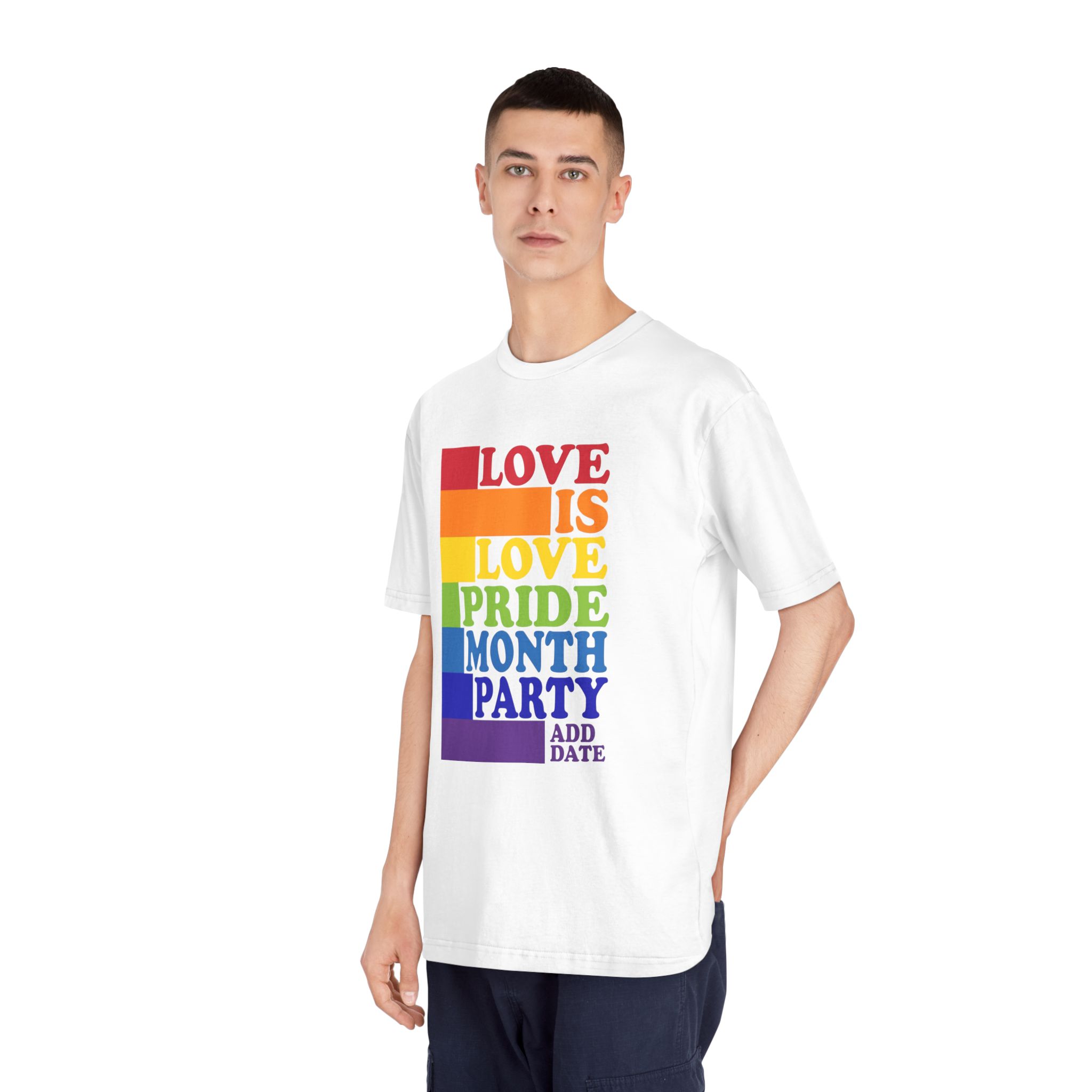 Love Is Love Pride Month Party Poster Flyer Social Media Post Design - Unisex Classic Crewneck T Shirt - Image 4