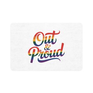 Out Proud T Shirt Design Isolated White Background Pet Food Mat 12x18