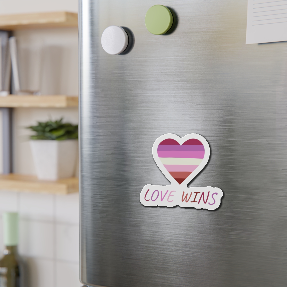 Colorful Heart Shape Lesbian Pride Flag Happy Pride Day Lgbtqia Community Pride Month Vector Hand Drawn Doodle Posters Stickers Logo Cards(2) Die Cut Magnets - Image 9