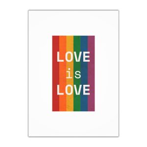 Rainbow With Love Is Love Concept Pride Month Gift Wrapping Paper Sheets 1pc