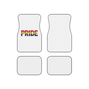 Rainbow Colored Text That Says Rainbow Middle Car Mats Set Of 4