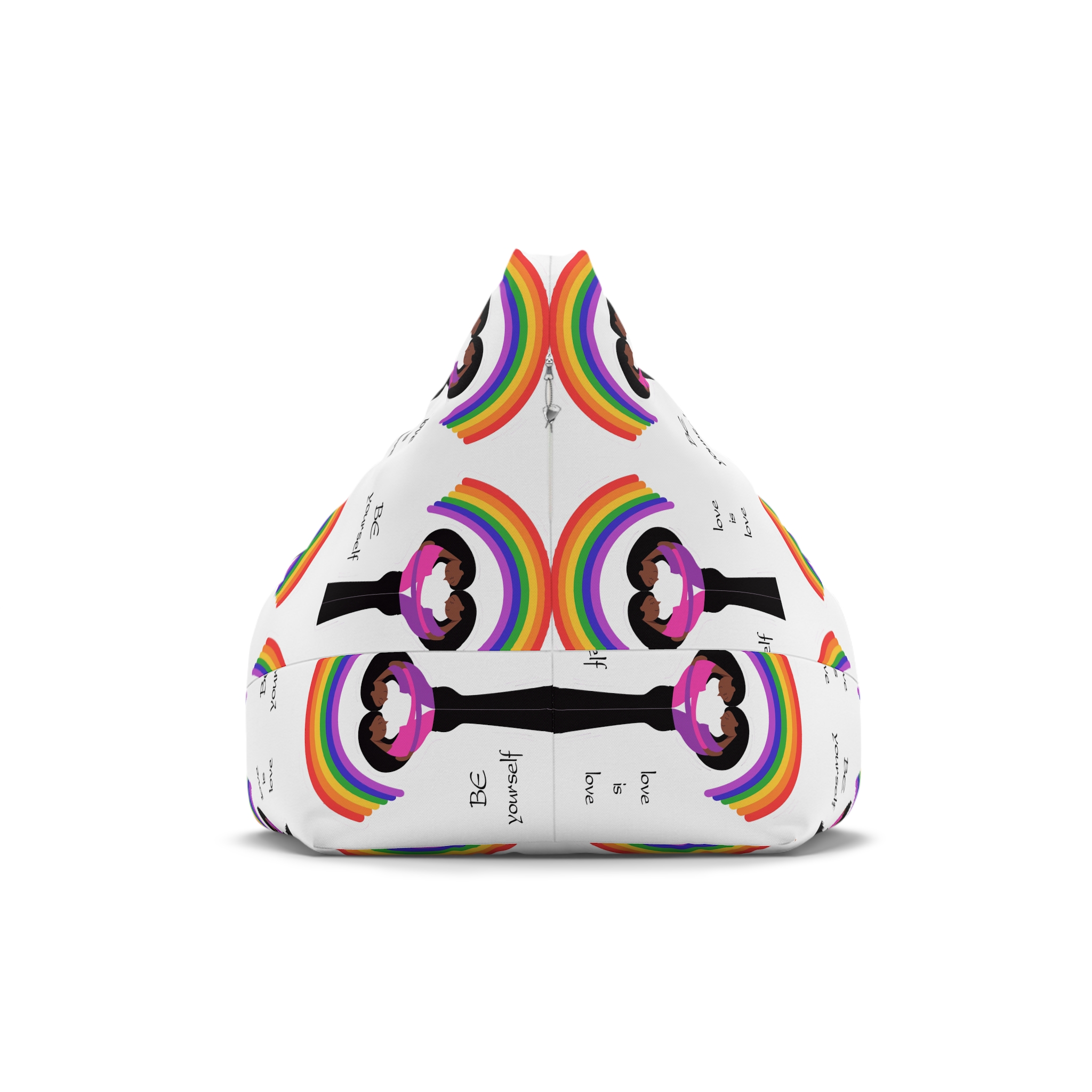 Poster Two Girls Hugging With Rainbow Bean Bag Chair Cover - Image 2