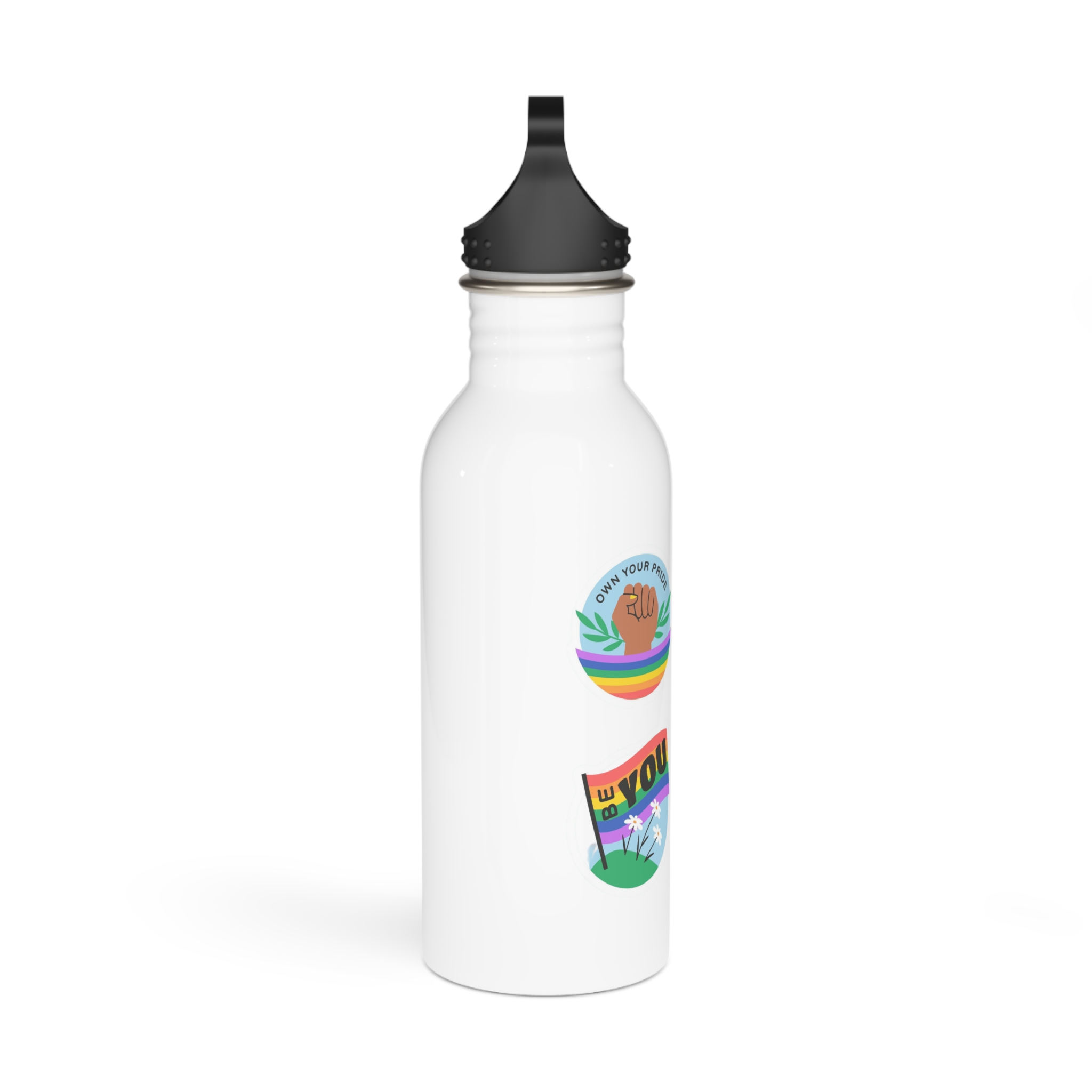 Flat Stickers Collection Lgbtqi Pride Month Celebration(1) Stainless Steel Water Bottle - Image 2
