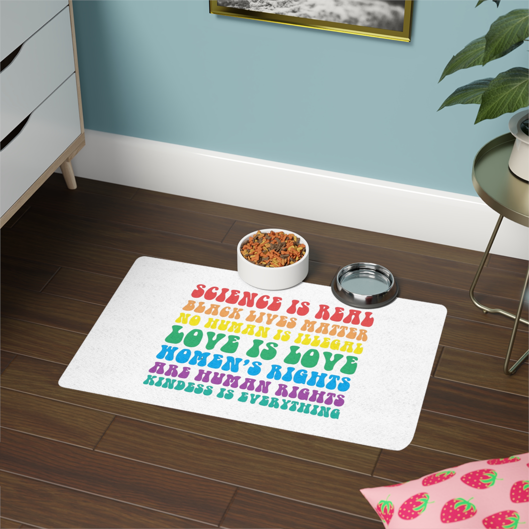 Black Lives Matter Typography T Shirt Design Pet Food Mat 12x18 - Image 4