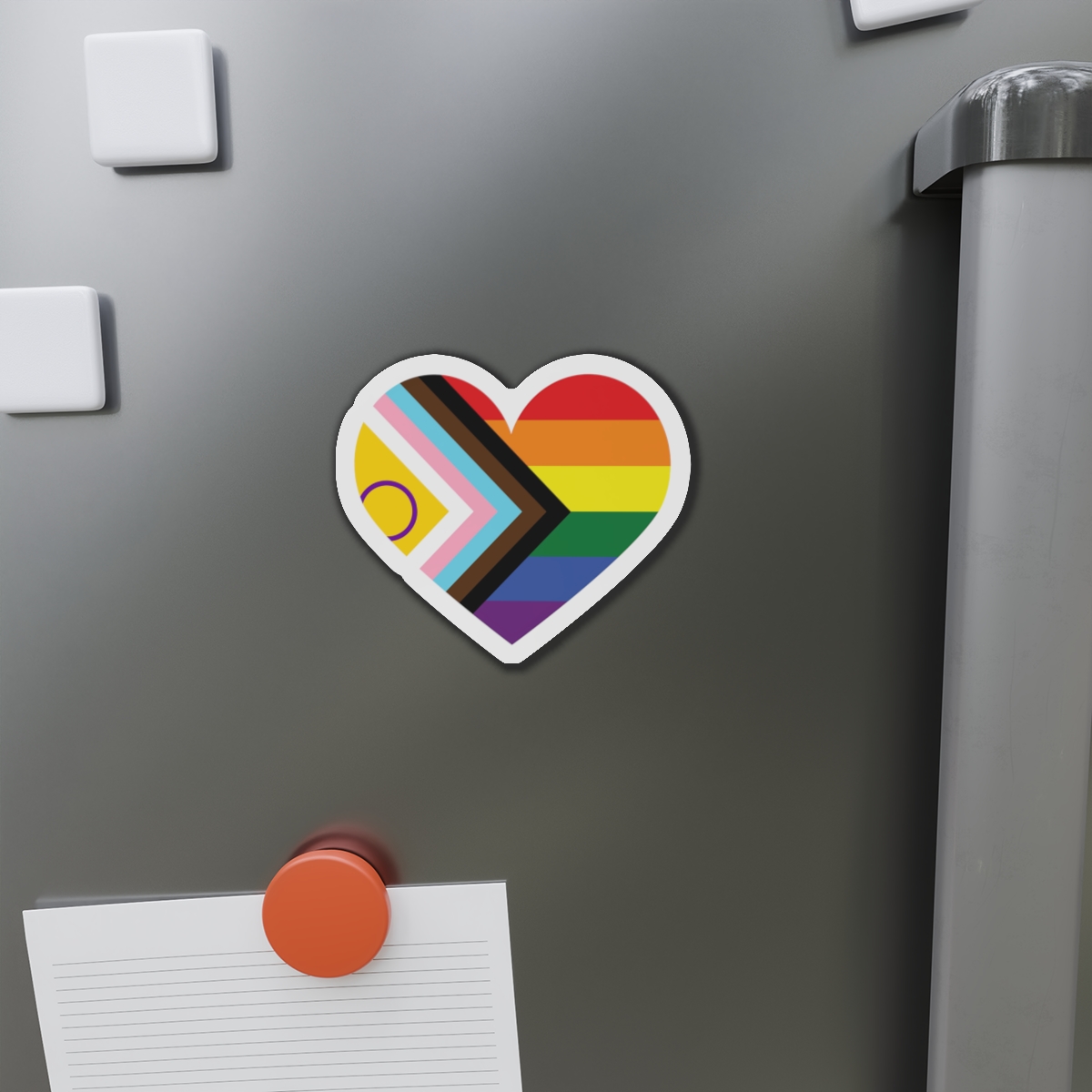 Heart With Rainbow Colored Heart Die Cut Magnets - Image 8