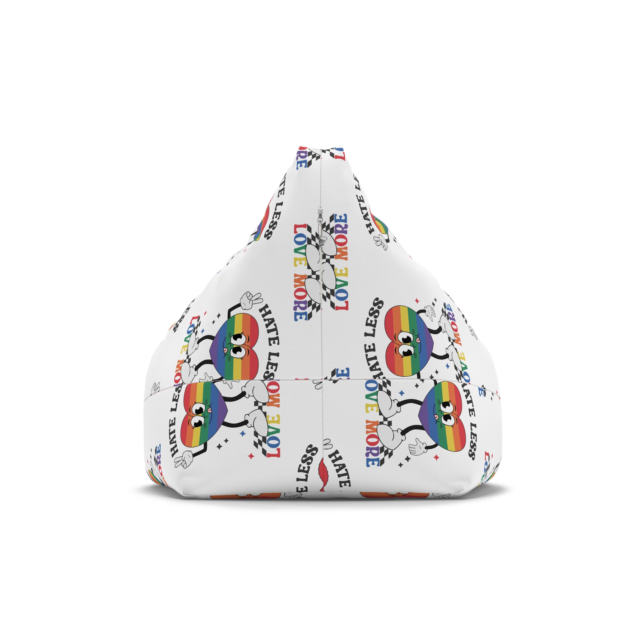 Heart With Words Hate Less Love More It Bean Bag Chair Cover - Image 2
