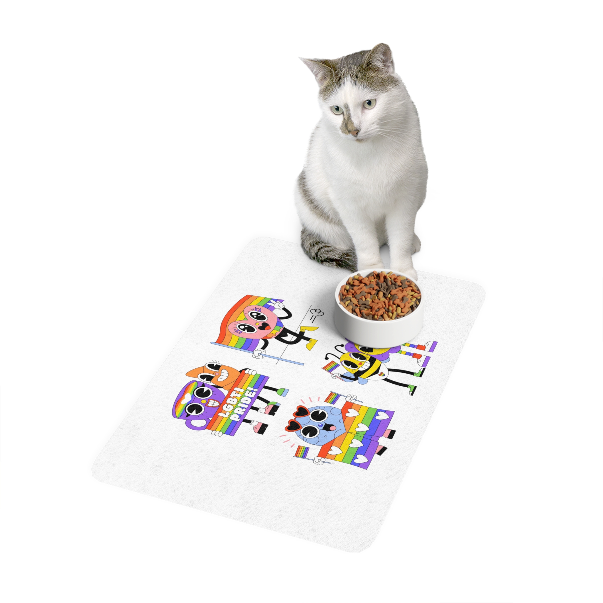 Acid Lgbti Pride Stickers Collection Pet Food Mat 12x18 - Image 3