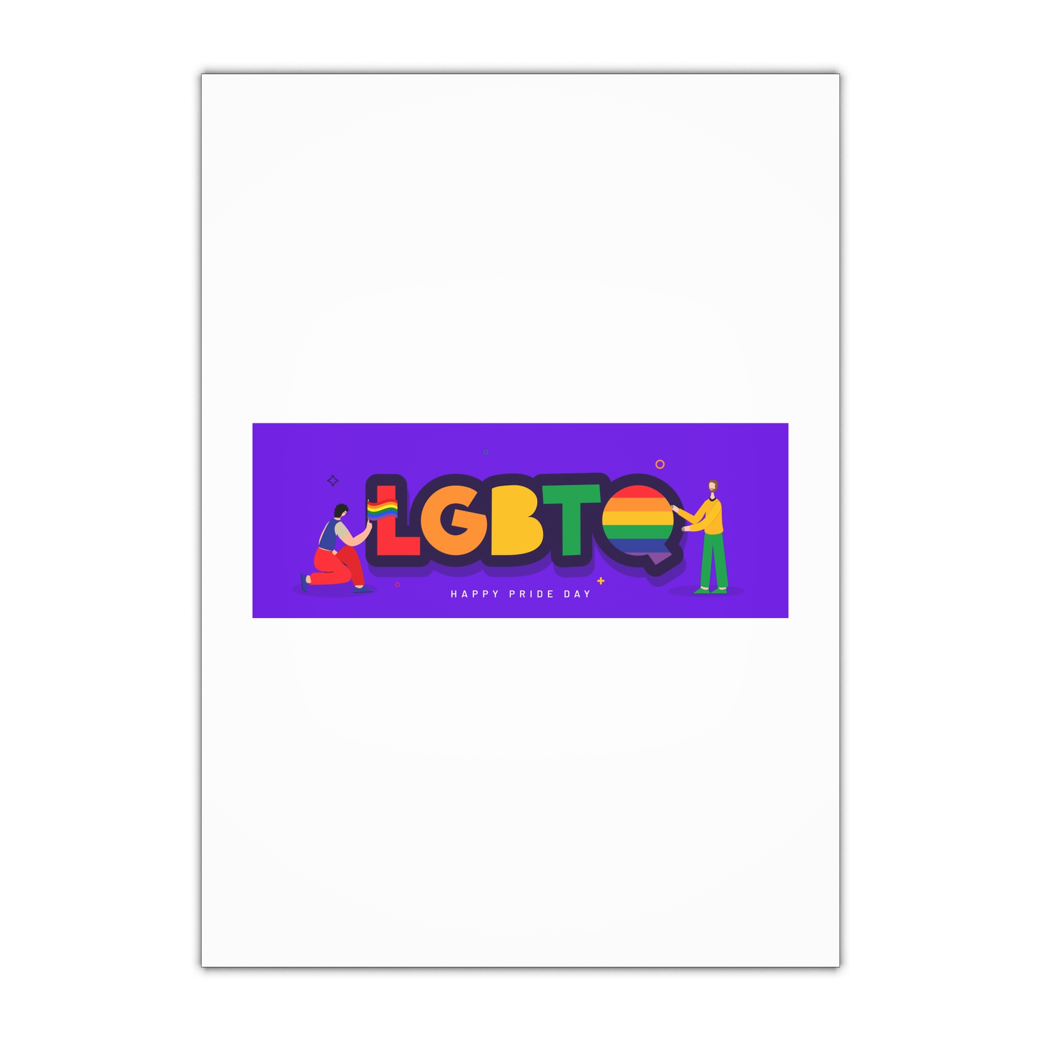 Lgbtq Community Banner Design With Illustration Gay Couple Gift Wrapping Paper Sheets 1pc