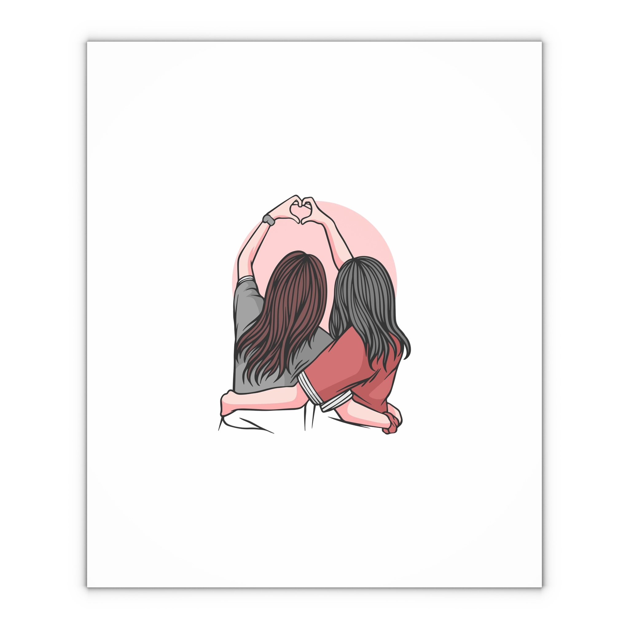 Hand Drawn Friendship Day With Friends Hugging Gift Wrapping Paper Sheets 1pc - Image 4