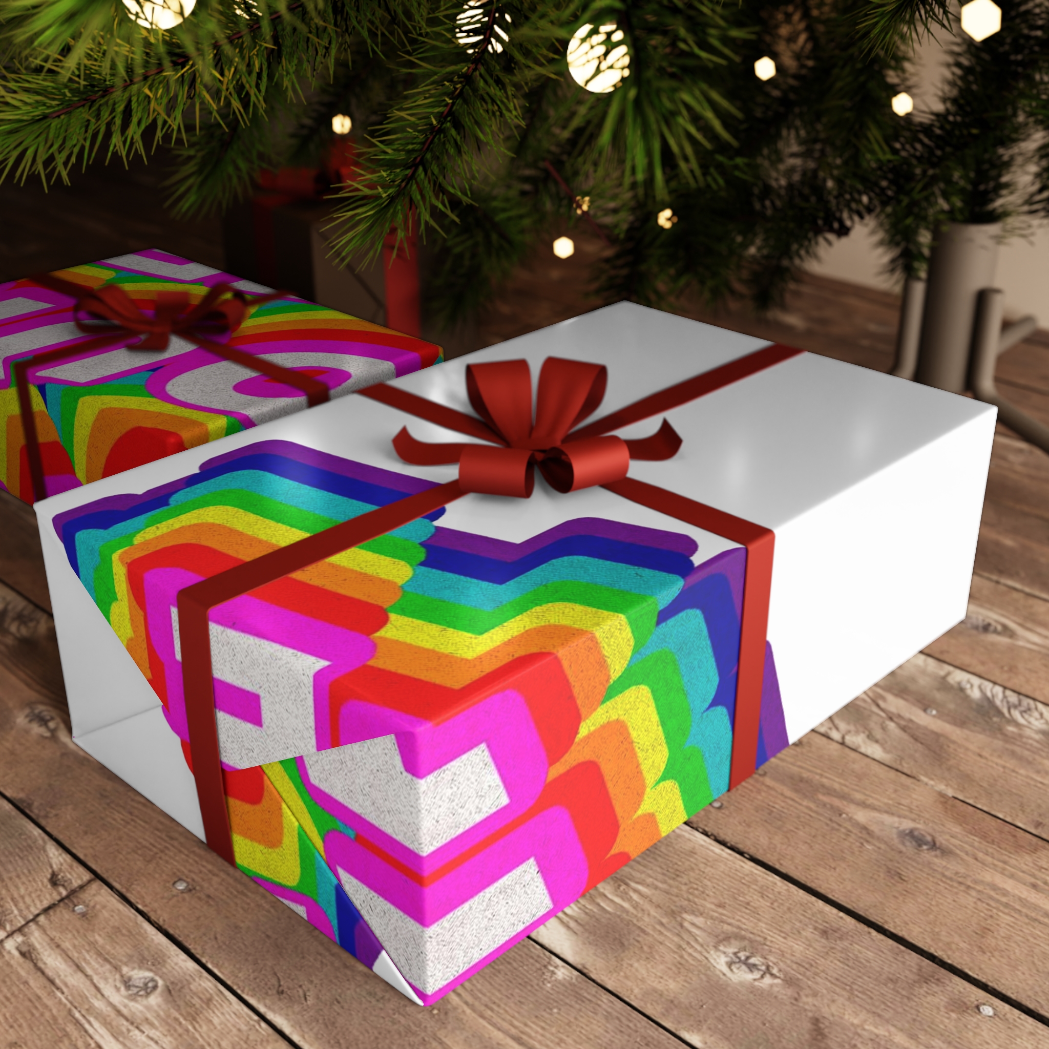 Rainbow Word Love Your Life Typography Design Element Gift Wrapping Paper Sheets 1pc - Image 3