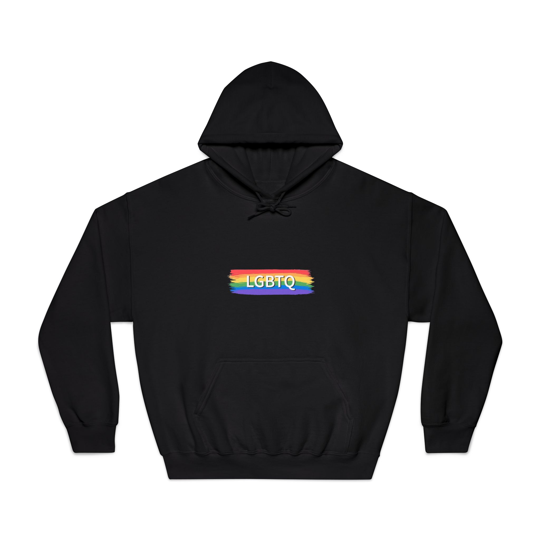 Lgbtq Rainbow Flag Pride Month June Colorful Brush Stroke Lgbtq Flag Vector Illustration Unisex Dryblend Hooded Sweatshirt - Image 9