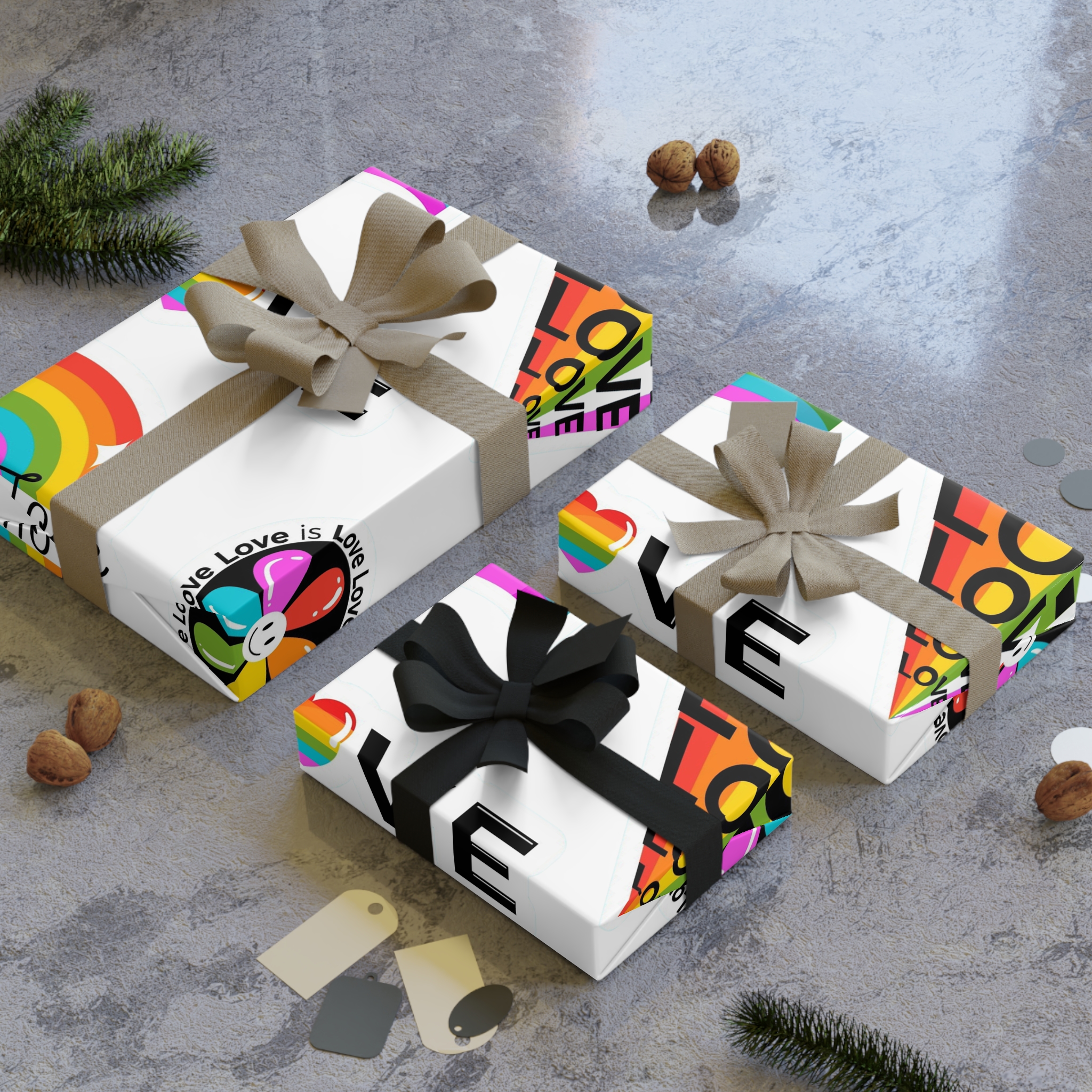 Pride Day Badges With Flag Gift Wrapping Paper Rolls 1pc - Image 4