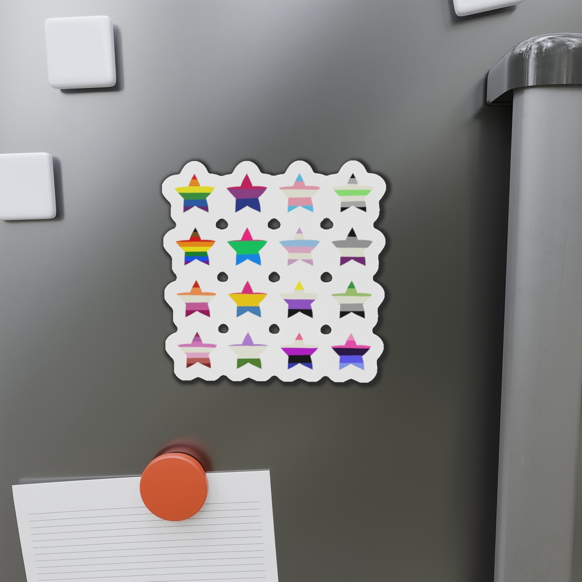 Set Colorful Lgbtq Pride Flag Star Shape Gender Equality Sexual Identity Pride Flags Collection Lgbtqia Community Pride Month Die Cut Magnets - Image 11