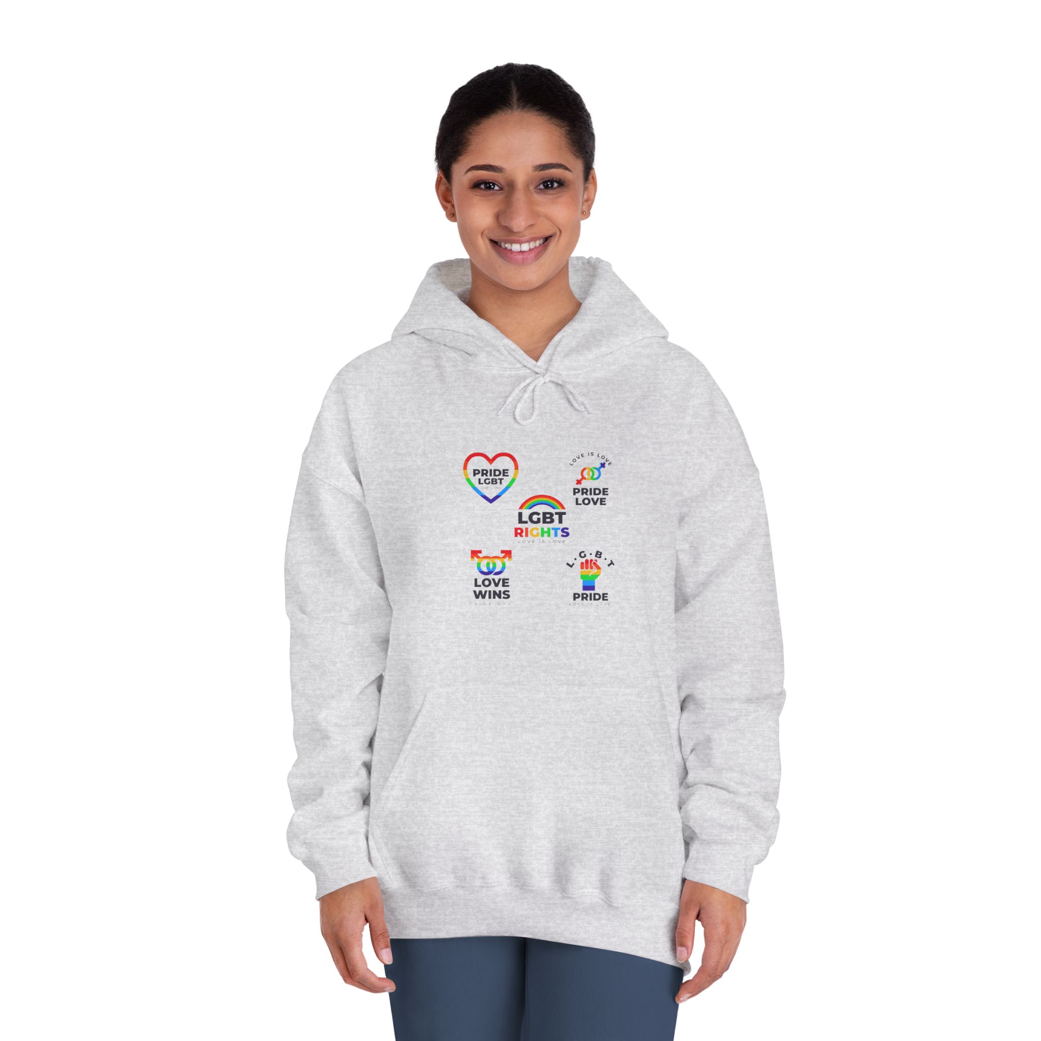 Pride Day Badges Collection Unisex Dryblend Hooded Sweatshirt - Image 8