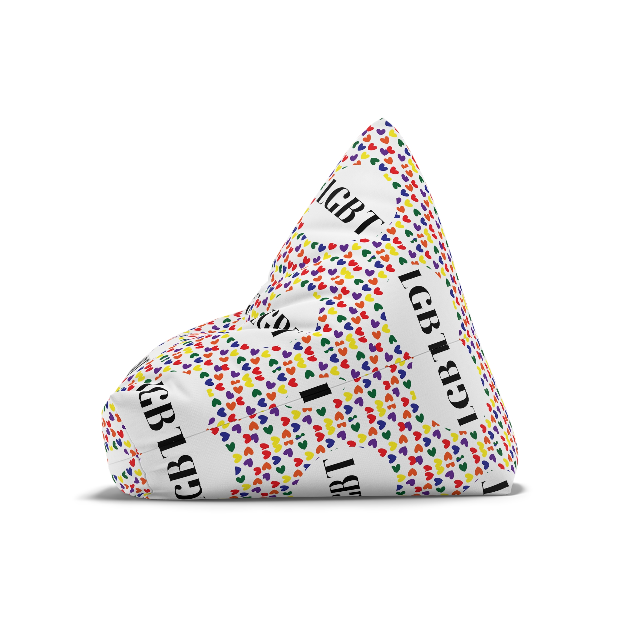Seamless Pattern With Hearts Lgbt Colors Lgbt Pattern Bean Bag Chair Cover - Image 8