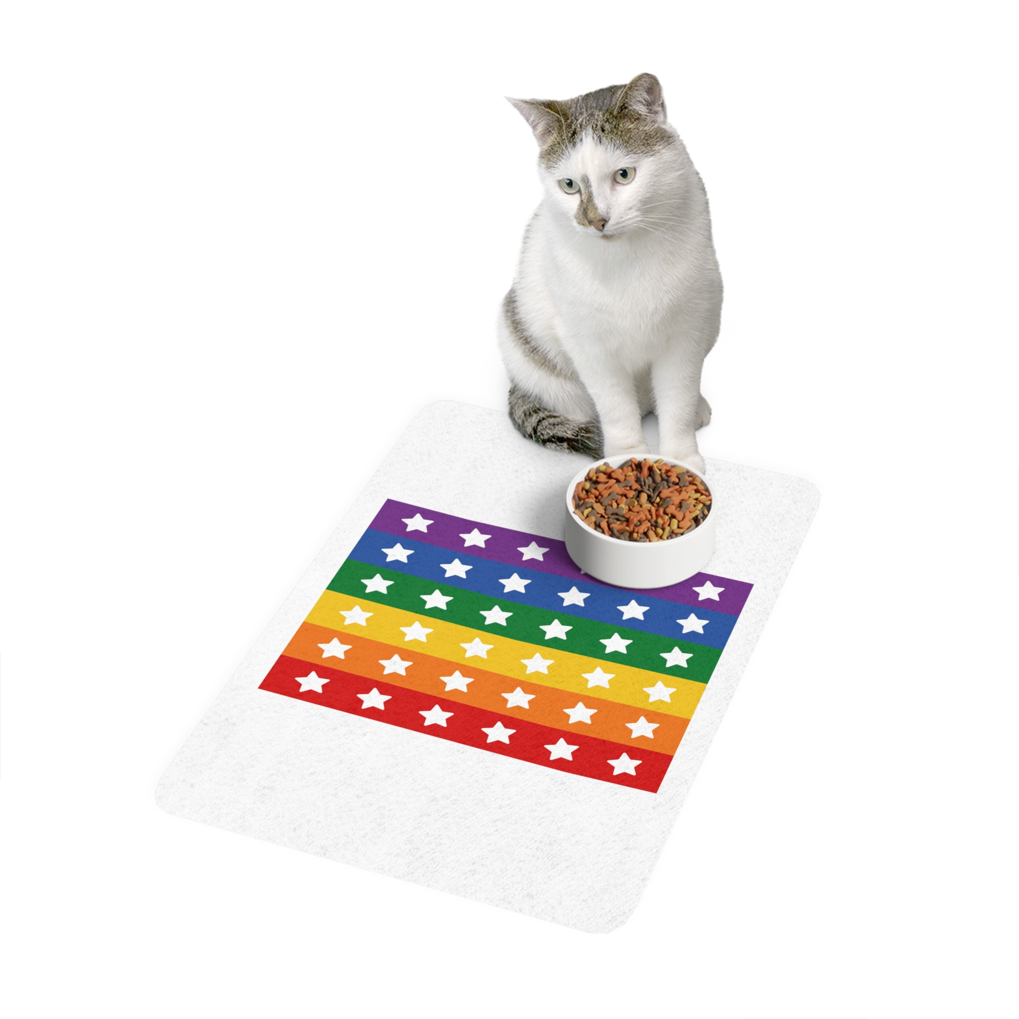Lgbt Pride Month June Lesbian Gay Bisexual Transgender Lgbtq Flag Rainbow Vector(3) (1) Pet Food Mat 12x18 - Image 3