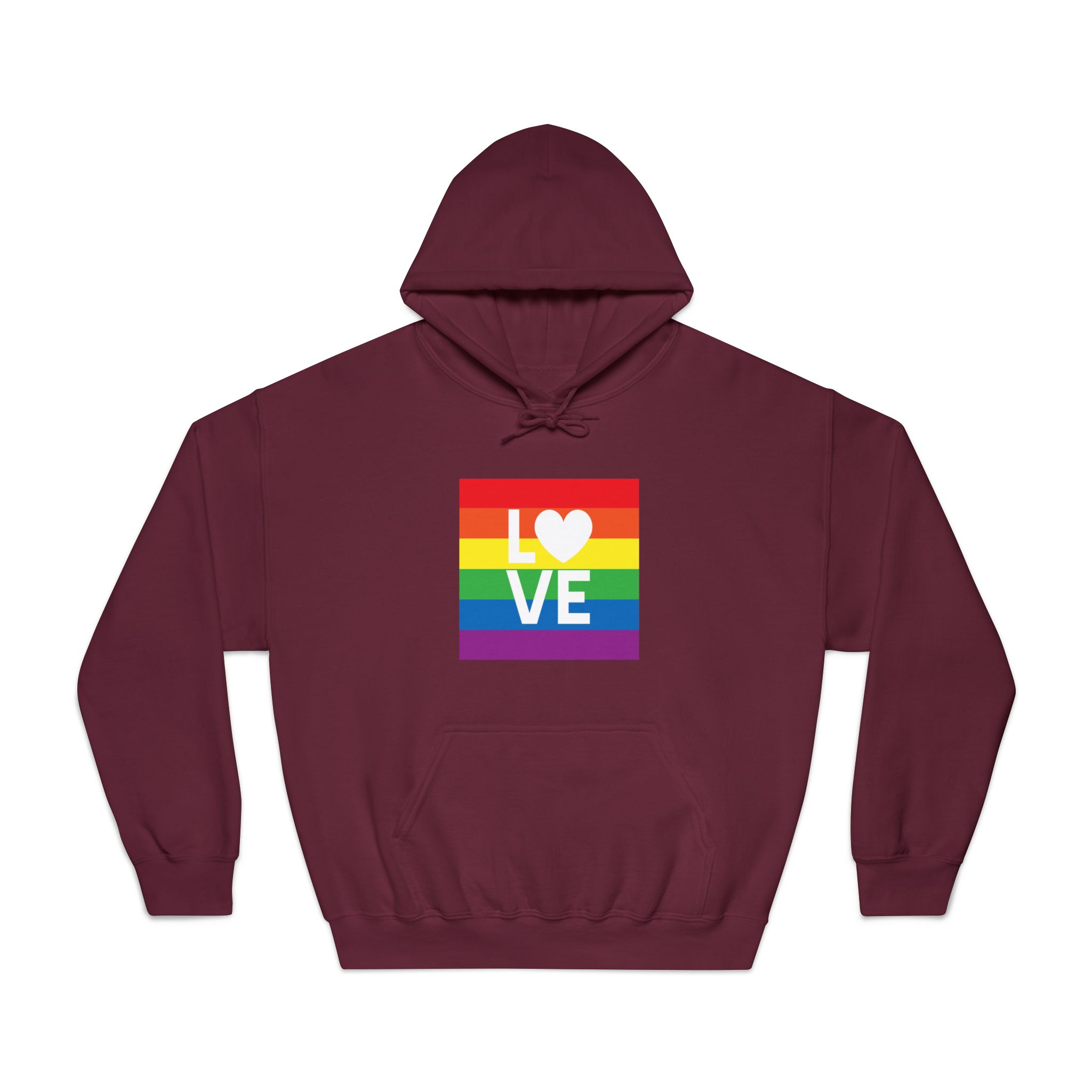 Love Lgbt Heart Squere White Unisex Dryblend Hooded Sweatshirt - Image 17