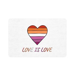 Colorful Heart Shape Lesbian Pride Flag Happy Pride Day Lgbtqia Community Pride Month Vector Hand Drawn Doodle Posters Stickers Logo Cards(1) Pet Food Mat 12x18