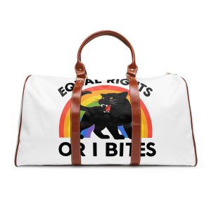 Comfort Colors Equal Rights I Bites Rainbow Cat Waterproof Travel Bag