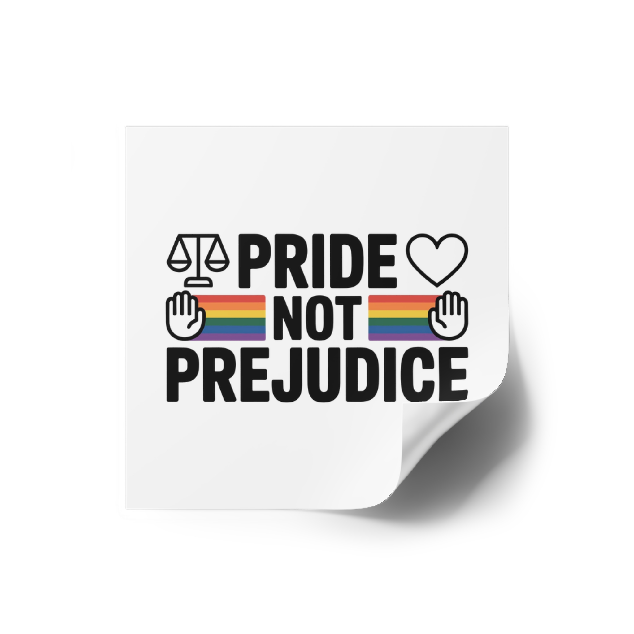 Pride Prejudice T Shirt Design Isolated White Background 2 Laminate Stickers Square - Image 66