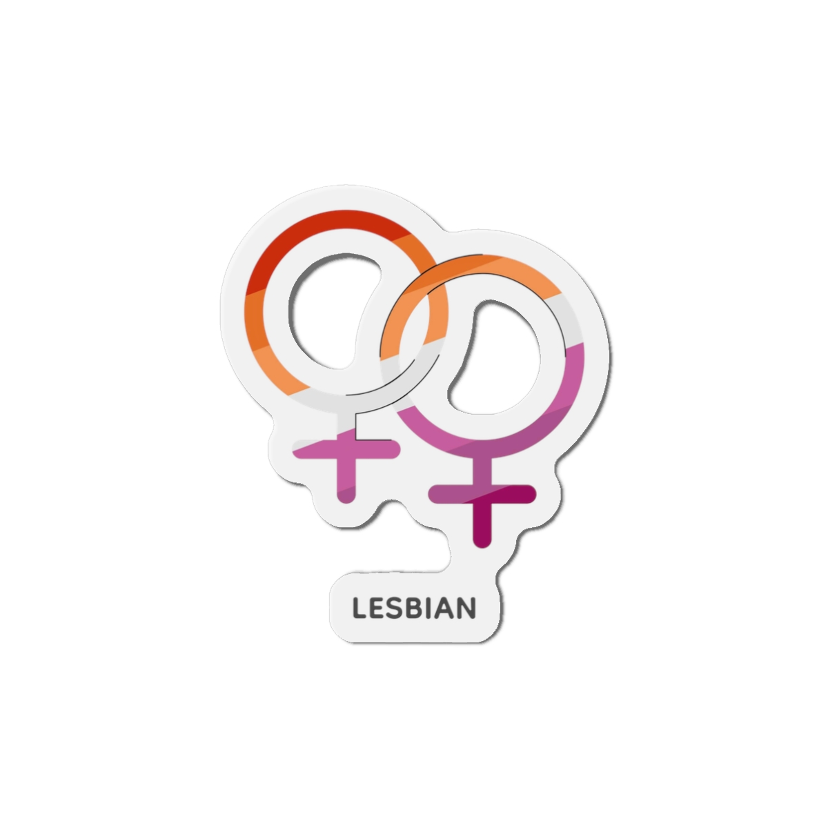 Lesbian Orientation Identity Symbol Die Cut Magnets - Image 4
