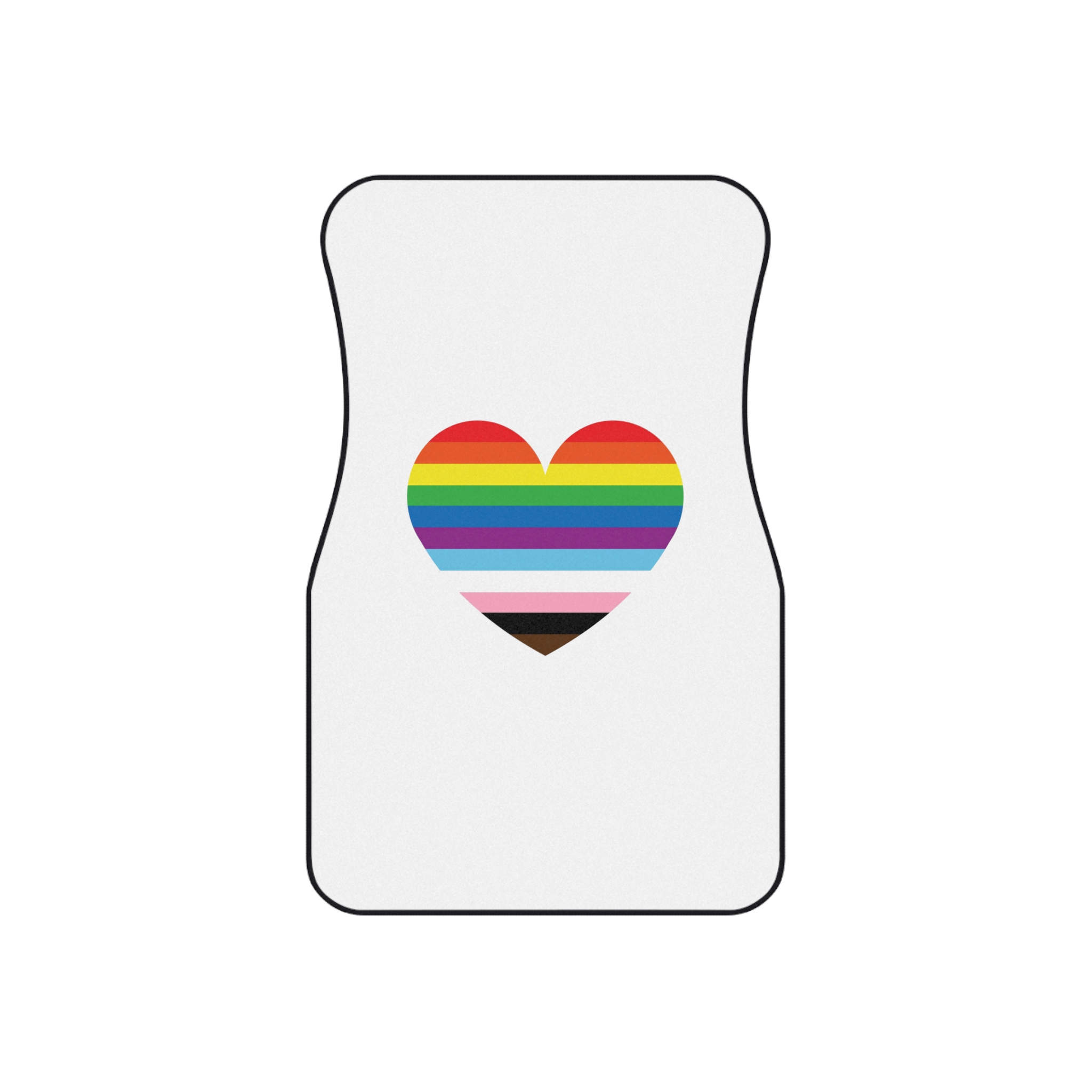 Progress Pride Flag Heart Symbol Love Inclusion1 Car Mats Set Of 4 - Image 2