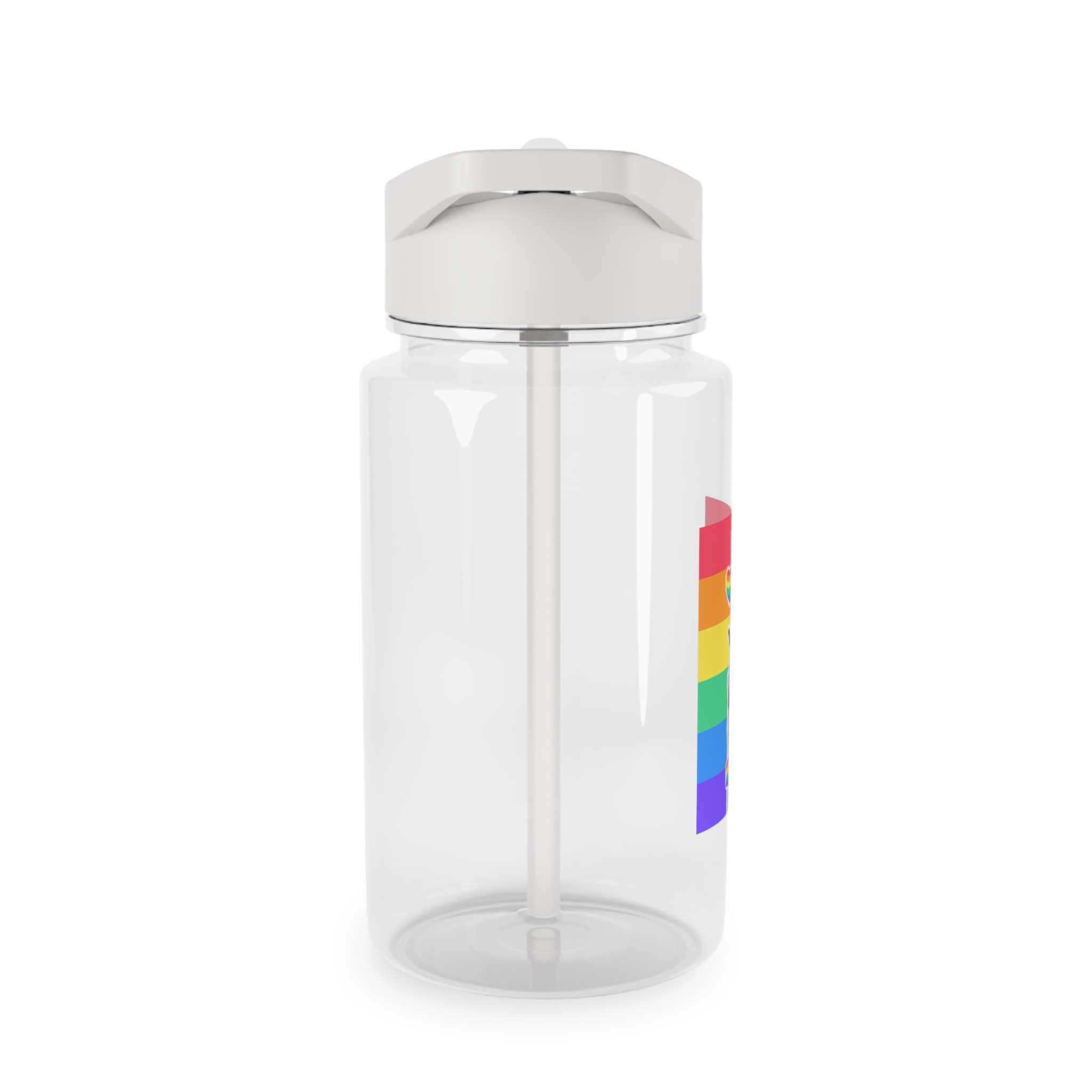 Lgbtq Trendy Retro Collage Halftone Hands Tritan Water Bottle - Image 4