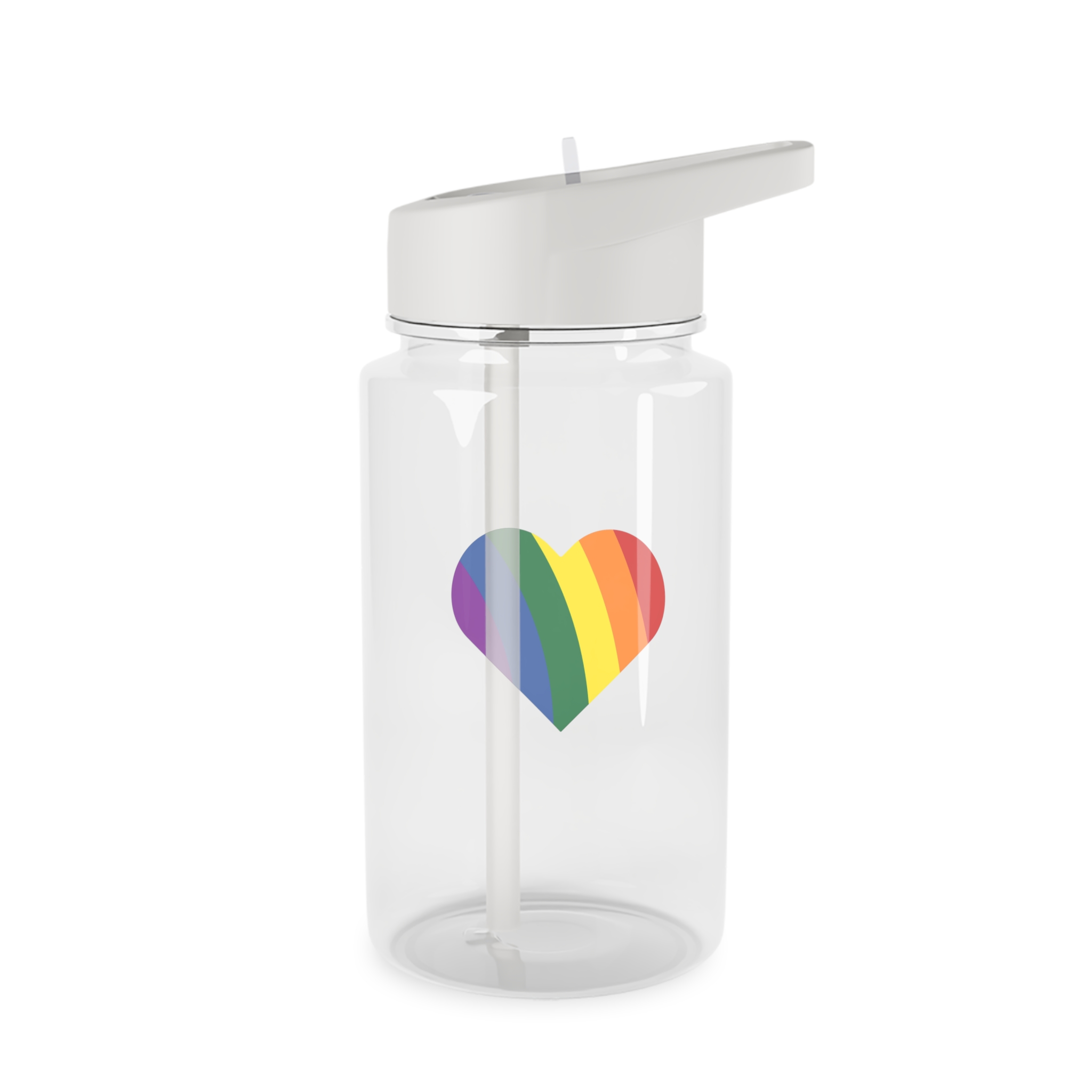 Minimalist Pride Heart Filled With Rainbow Colors Tritan Water Bottle - Image 2