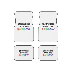 Vector Illustration With Hand Drawn Lettering Rainbow Car Mats Set Of 4