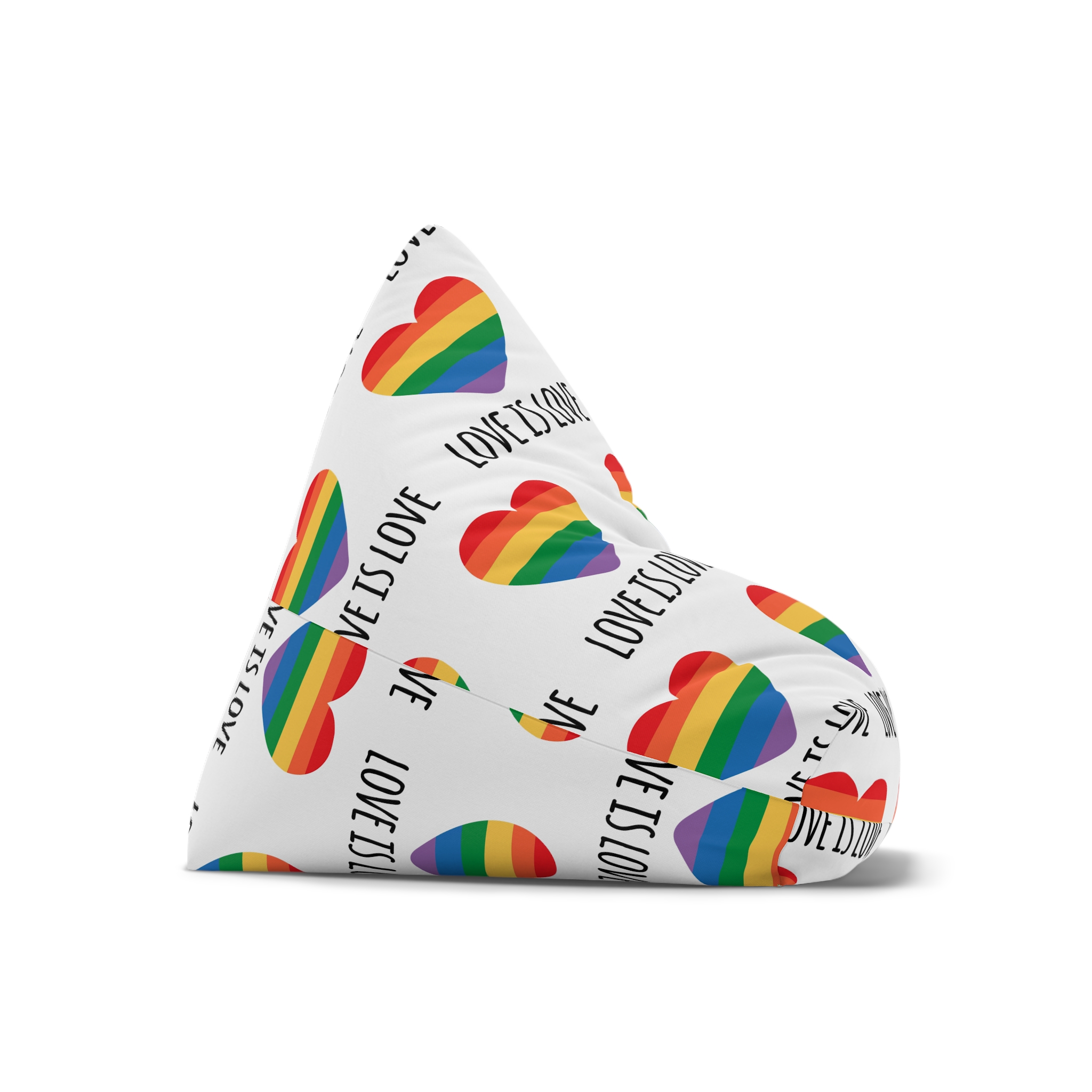 Vector Sketch Lgbt Rainbow Love Is Love Lettering Bean Bag Chair Cover - Image 7