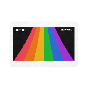 Modern Colorful Pride Zoom Background Pet Food Mat 12x18