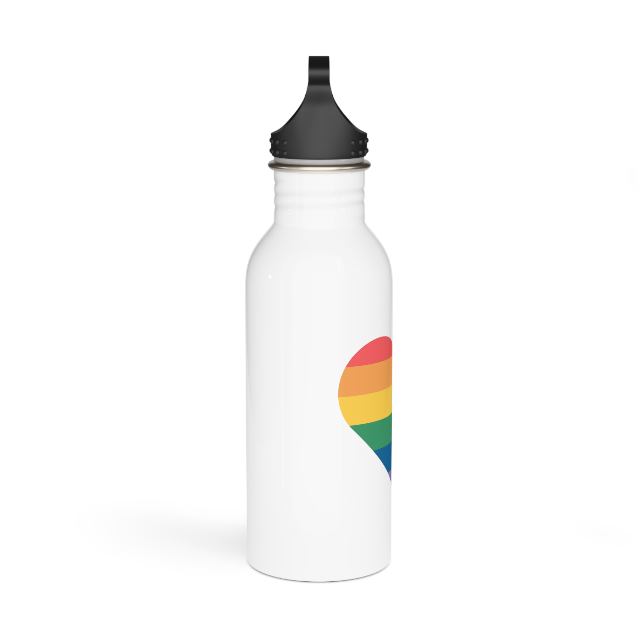 Vector Illustration Rainbow Heart Lgbt Pride Stainless Steel Water Bottle - Image 2