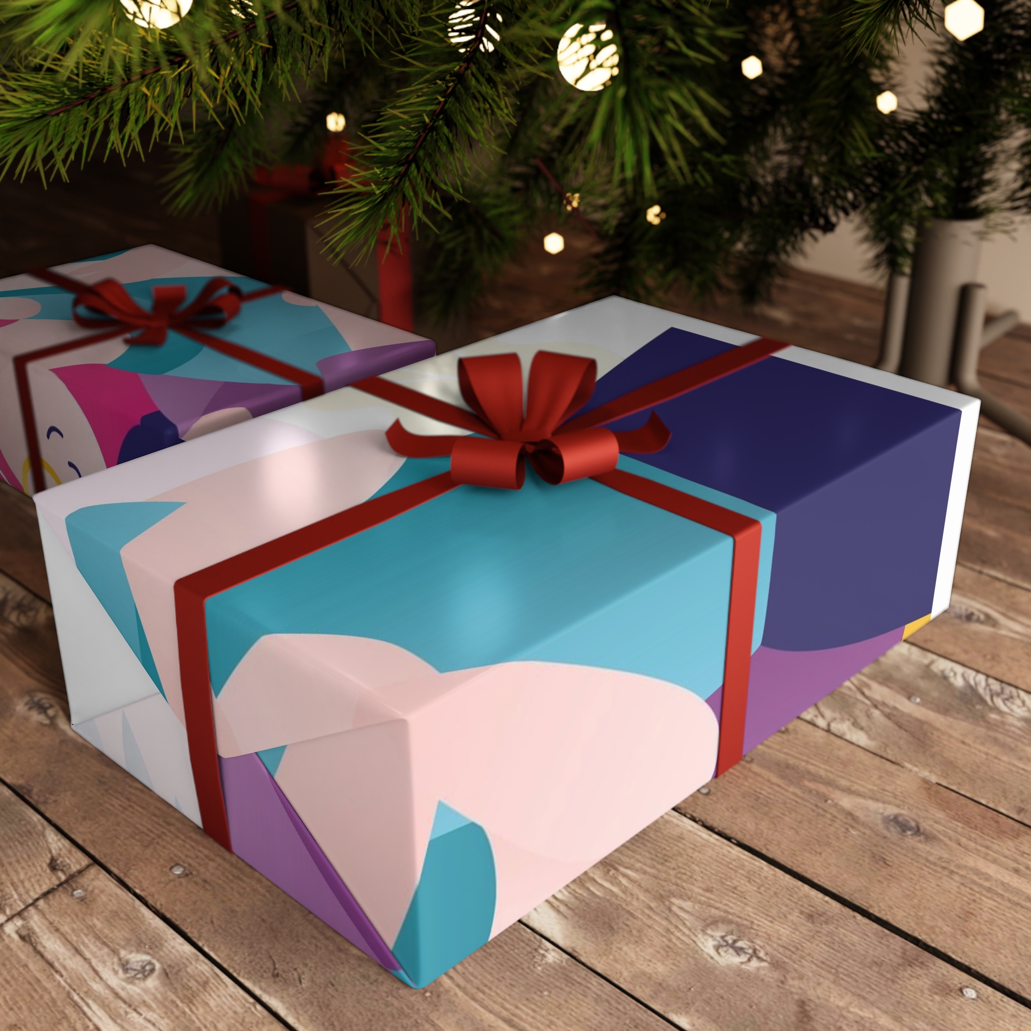 Colorful Portrait Two Best Friends Cute Homosexual Couple Hugging Women Hug Each Other Gift Wrapping Paper Sheets 1pc - Image 6
