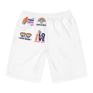 Flat Stickers Collection Lgbtqi Pride Month Celebration Mens Board Shorts Aop