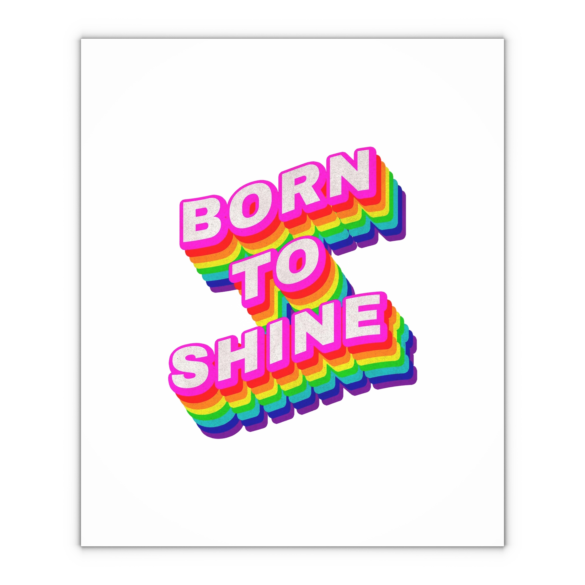 Rainbow Word Born Shine Typography Design Element Gift Wrapping Paper Sheets 1pc - Image 4