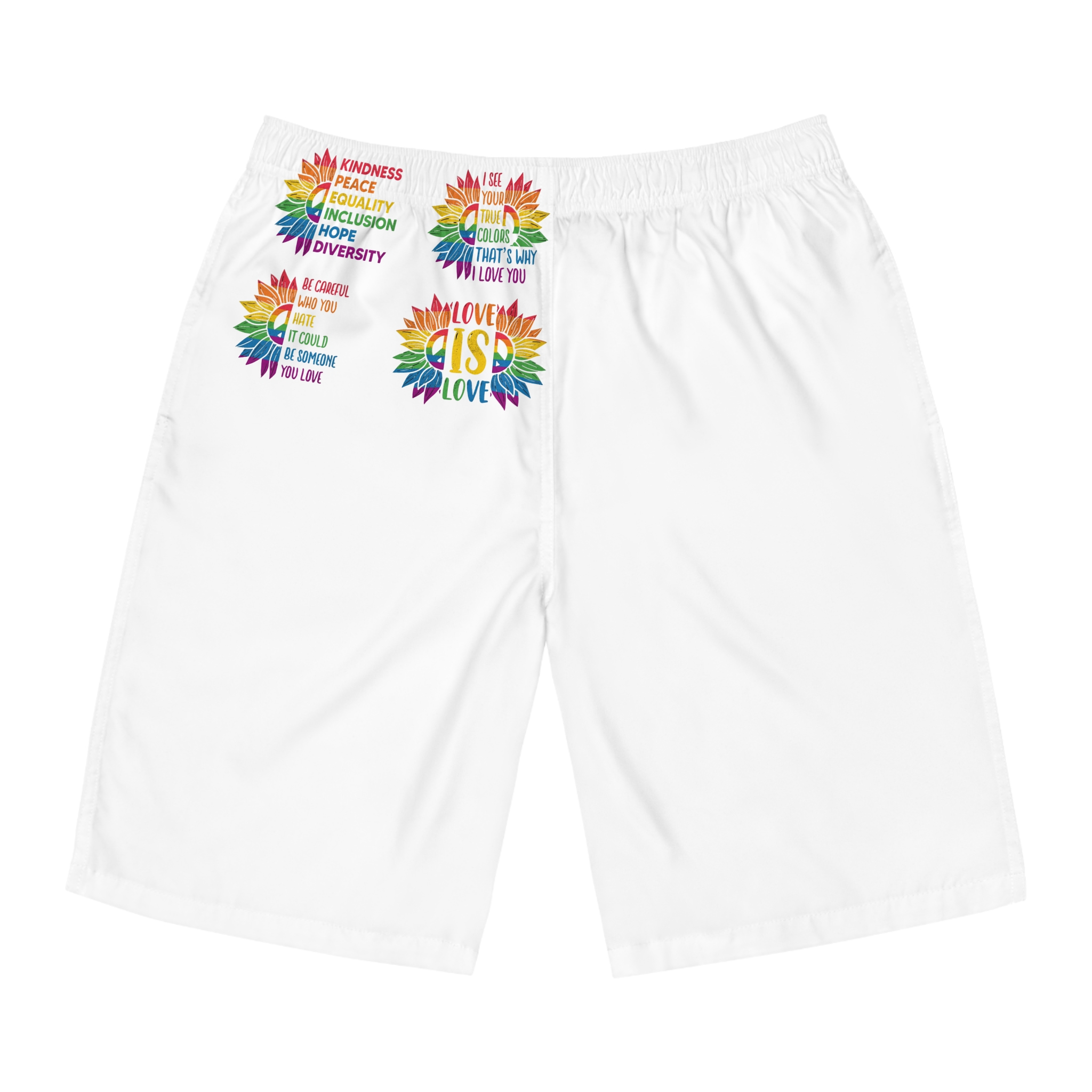 Sunflower Pride Gay Rainbow T Shirt Design Mens Board Shorts Aop
