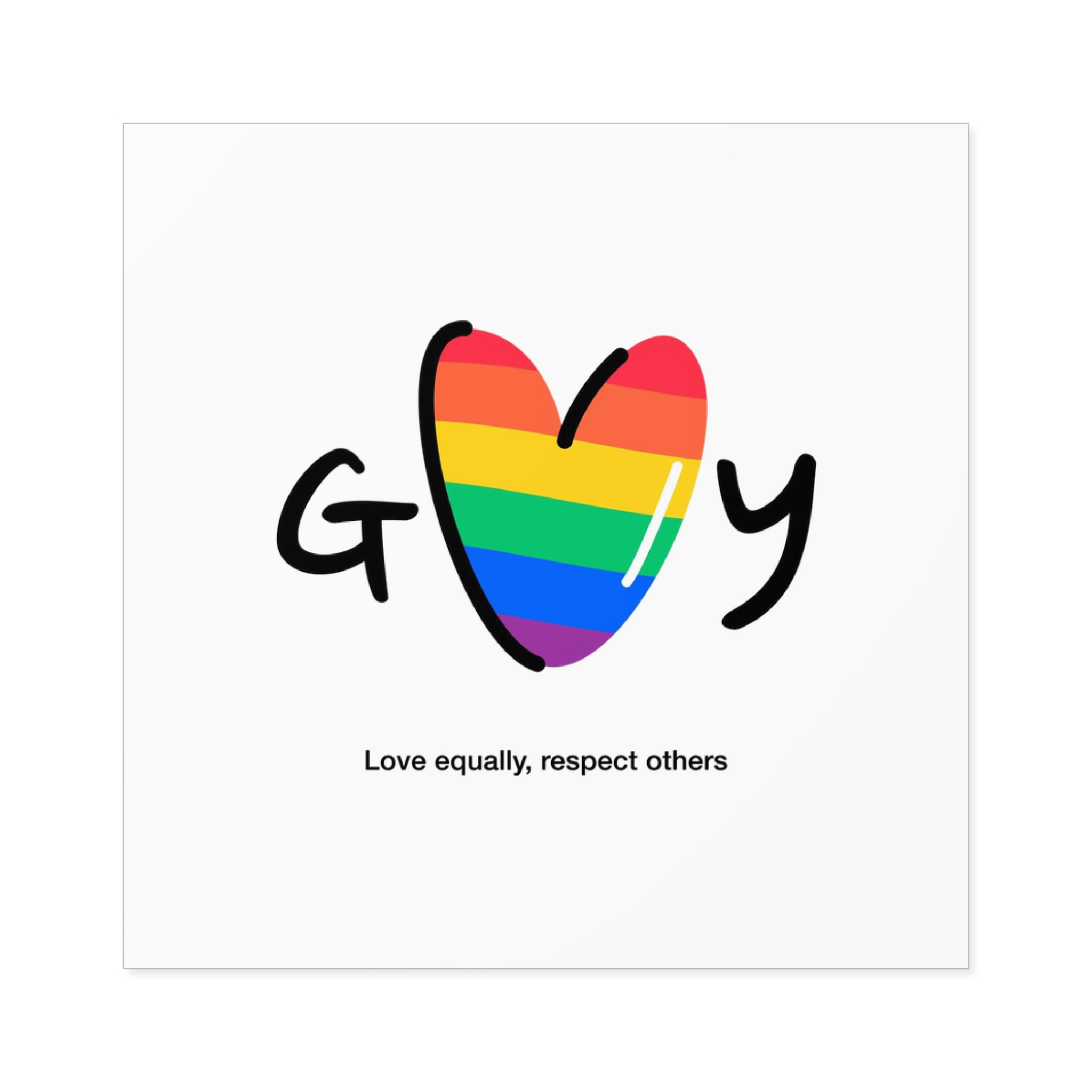 Love Letter Pride Rainbow Lettering Text Writing Pattern Freedom Love Heart Homo Colors Flag Parade Laminate Stickers Square - Image 17