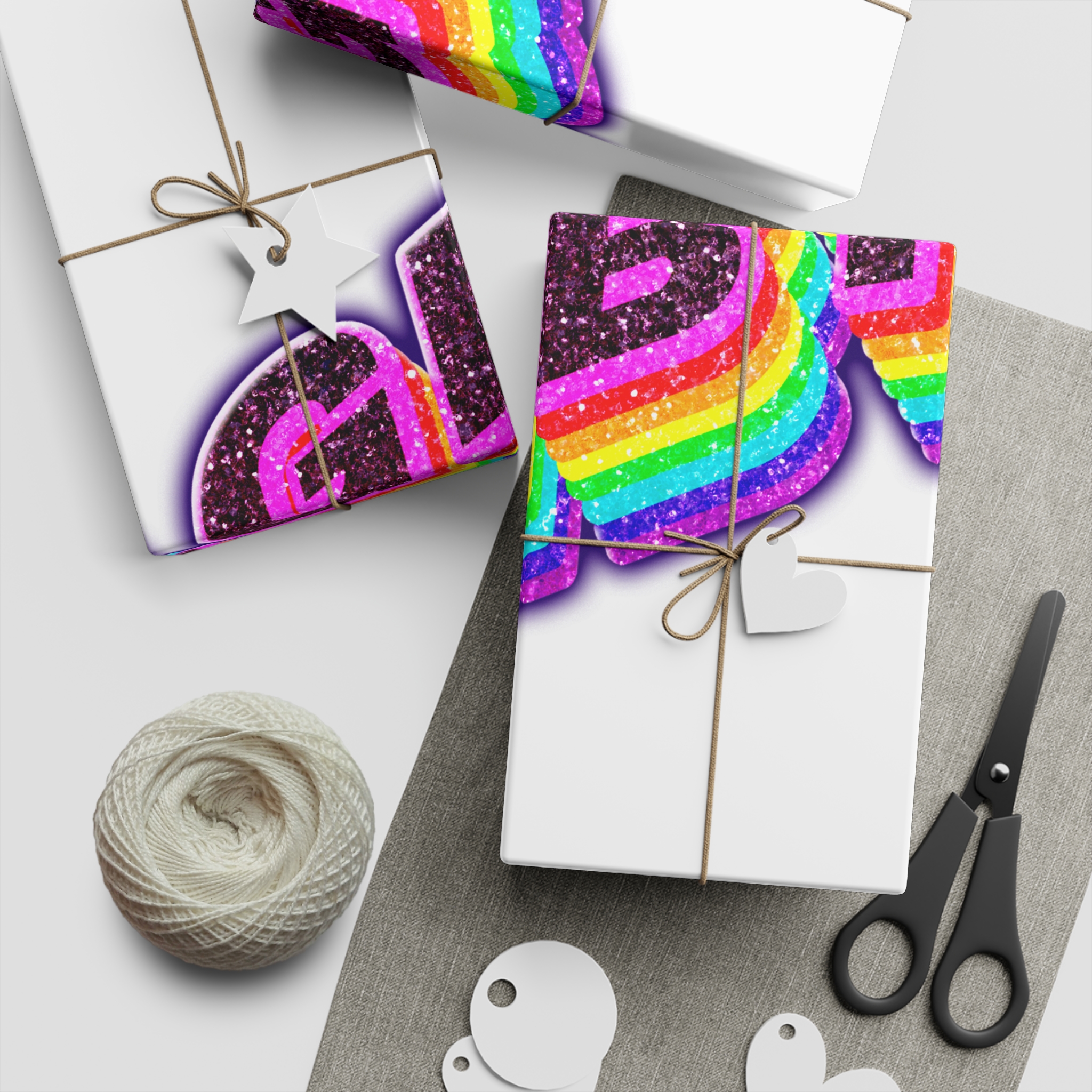 Png Word Lgbt Rainbow Typography Gift Wrapping Paper Sheets 1pc - Image 2