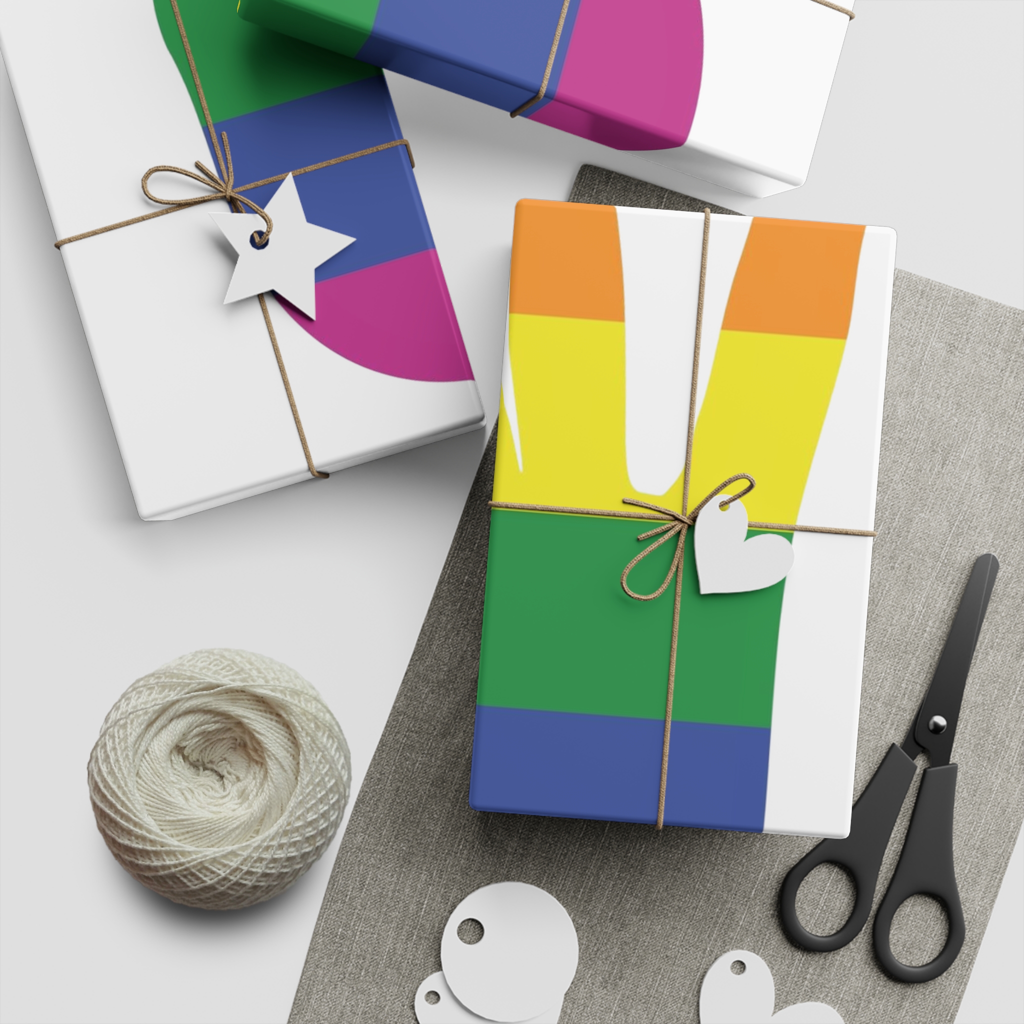 Rainbow Peace Sign Hand Gesture Colored Lgbt Flag Gift Wrapping Paper Sheets 1pc - Image 5