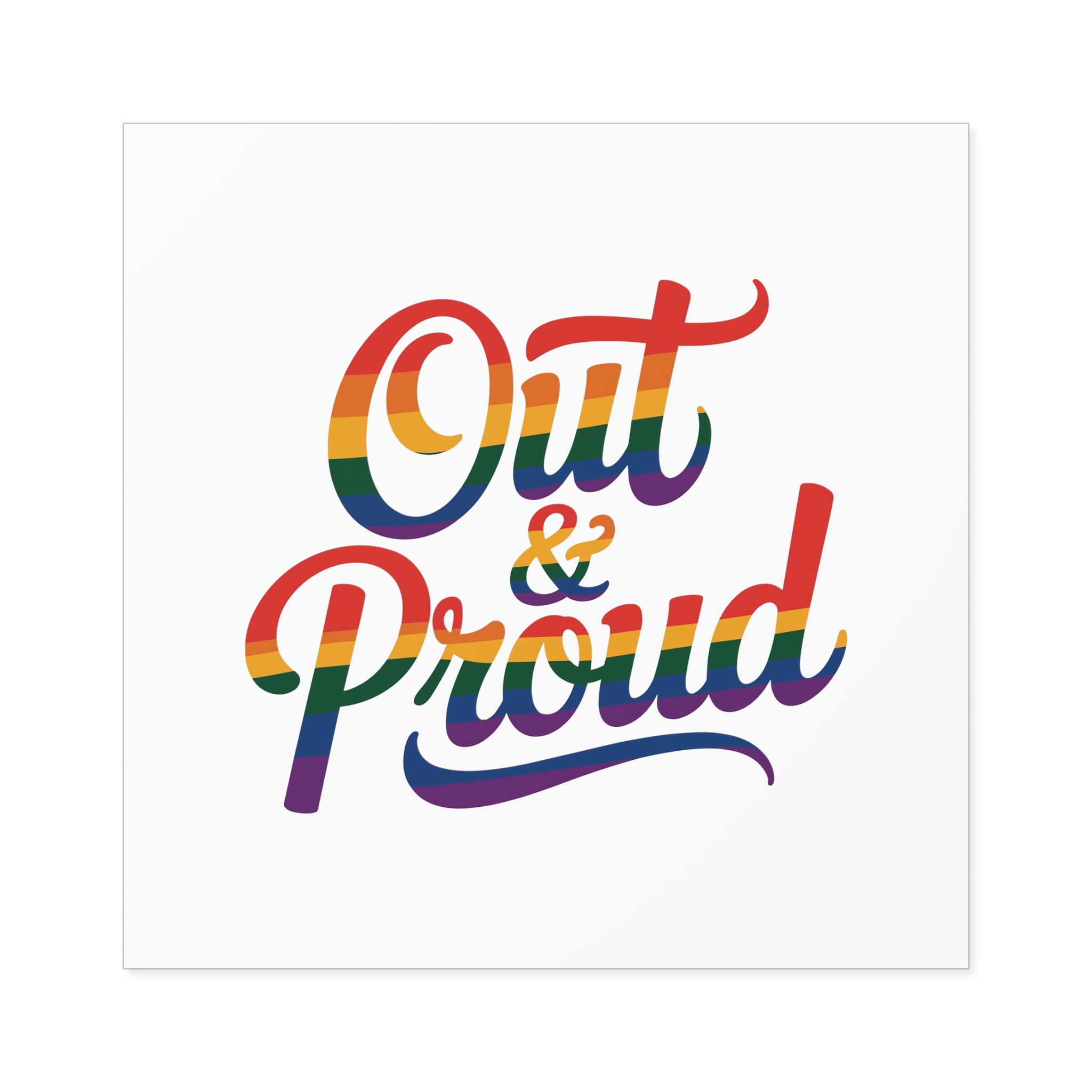 Out Proud T Shirt Design Isolated White Background Laminate Stickers Square - Image 53