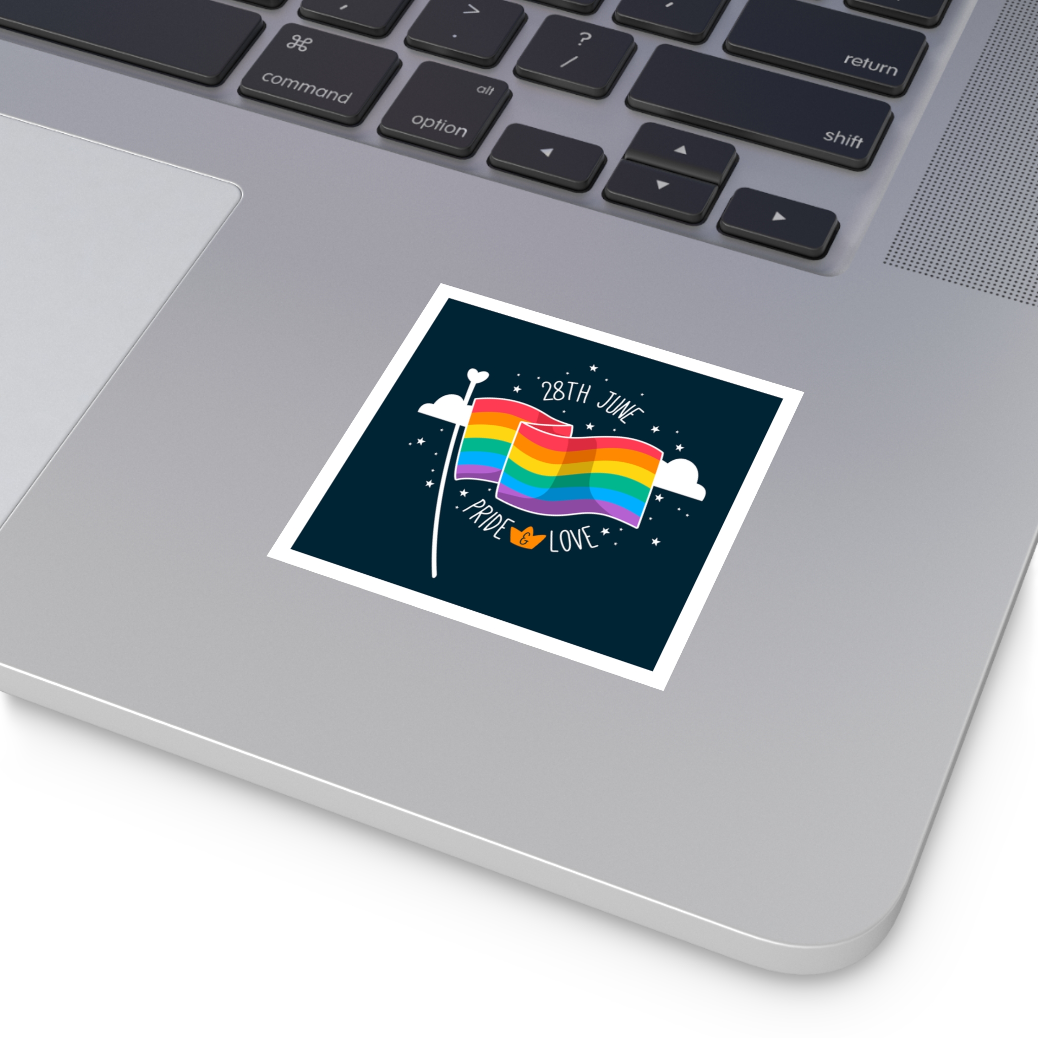 Rainbow Flag With Pride Day Concept Laminate Stickers Square - Image 67