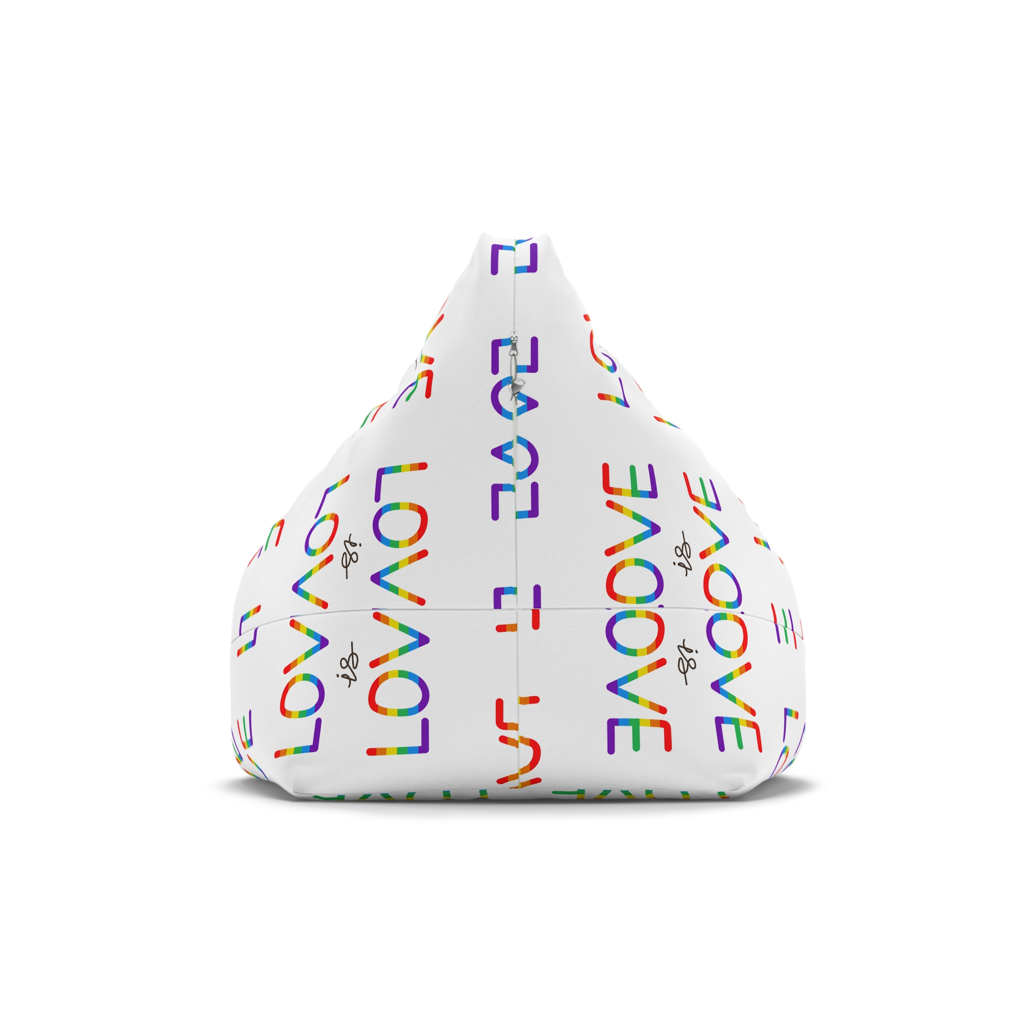 Vector Love Is Love Phrase Lgbt Text Lettering Rainbow Colors Bean Bag Chair Cover - Image 2
