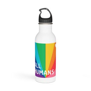 Rainbow Colored Background With All Humans Concept Pride Month Stainless Steel Water Bottle