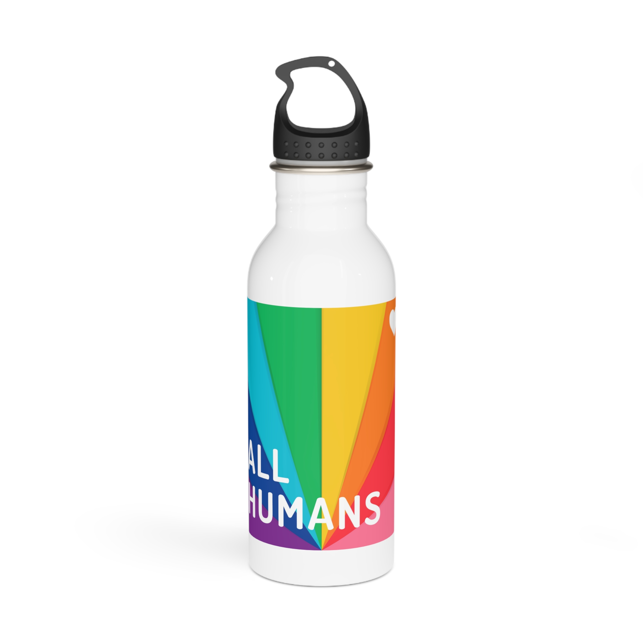 Rainbow Colored Background With All Humans Concept Pride Month Stainless Steel Water Bottle