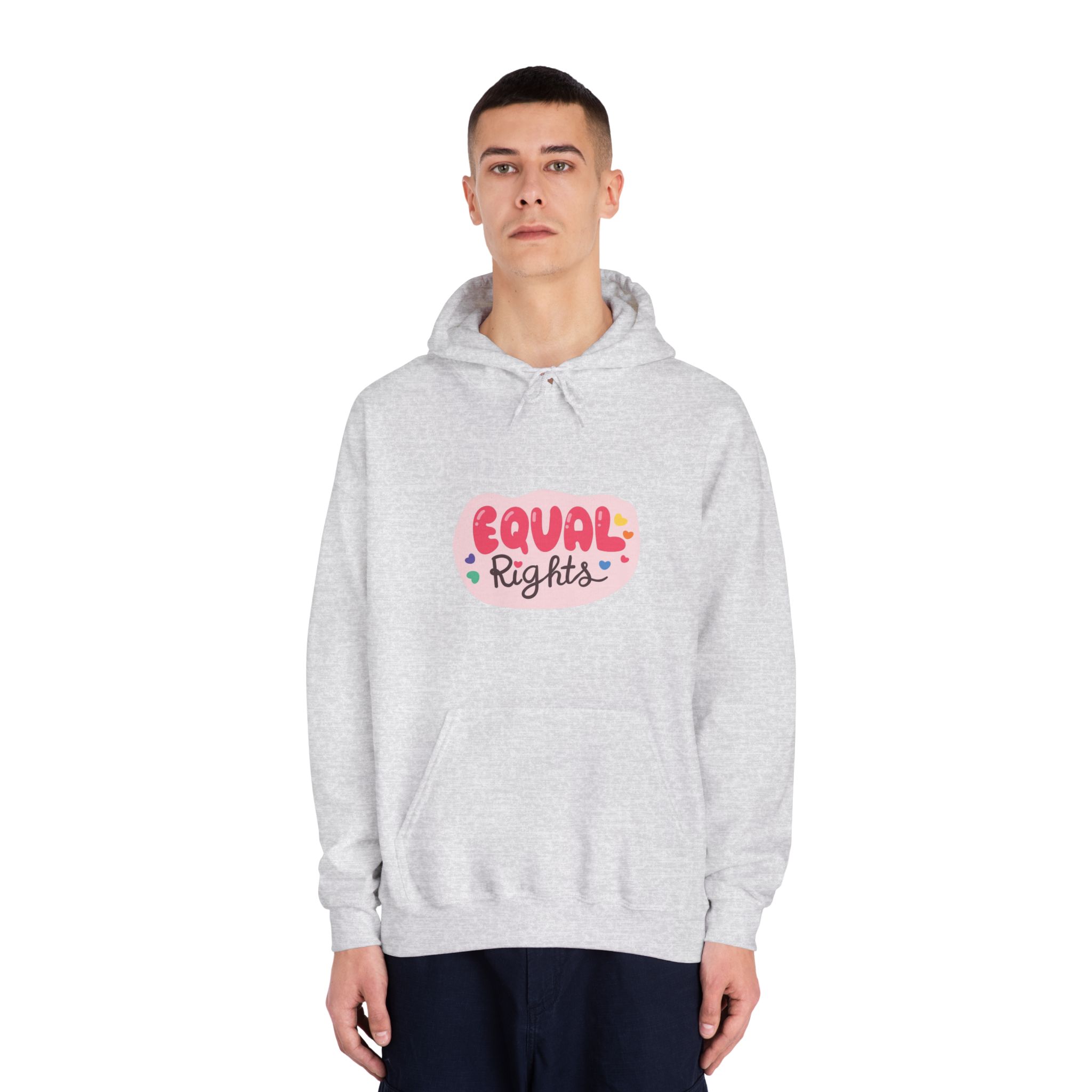 Lgbt Sticker Pack White Background Lgbtq Set Symbol Lgbt Pride Community Rainbow Elements Vector Hand Draw Illustration Hand Drawn Lettering (1) Unisex Dryblend Hooded Sweatshirt - Image 7