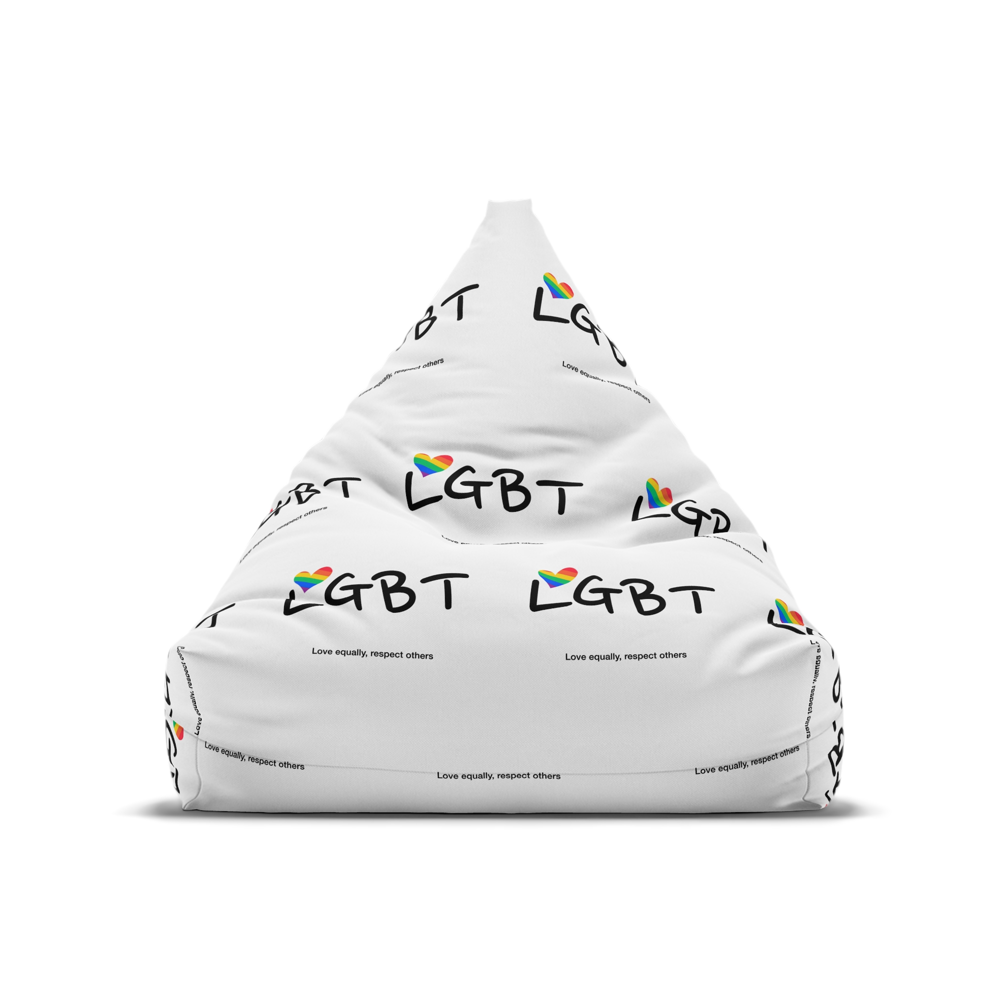 Love Letter Pride Rainbow Lettering Text Writing Pattern Freedom Love Heart Homo Colors Flag Parade(3) Bean Bag Chair Cover - Image 5