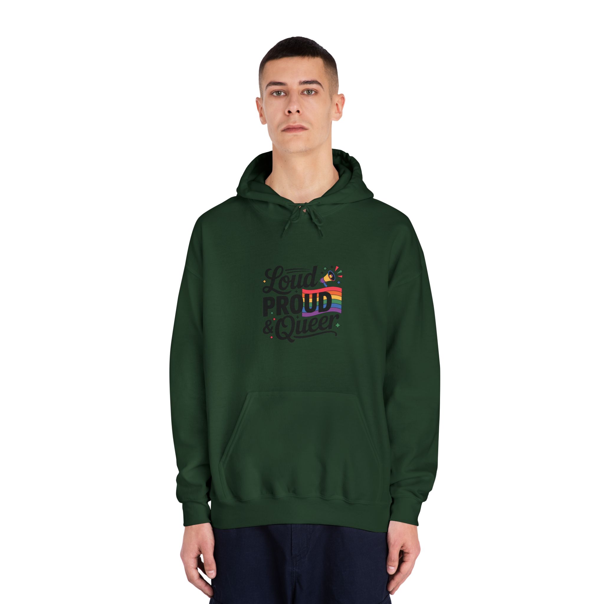 Loud Proud Queer T Shirt Design Isolated White Background2 Unisex Dryblend Hooded Sweatshirt - Image 23
