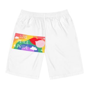 Lgbt Festive Cartoon Groovy Banner Retro 90s Style Love Freedom Concept Mens Board Shorts Aop