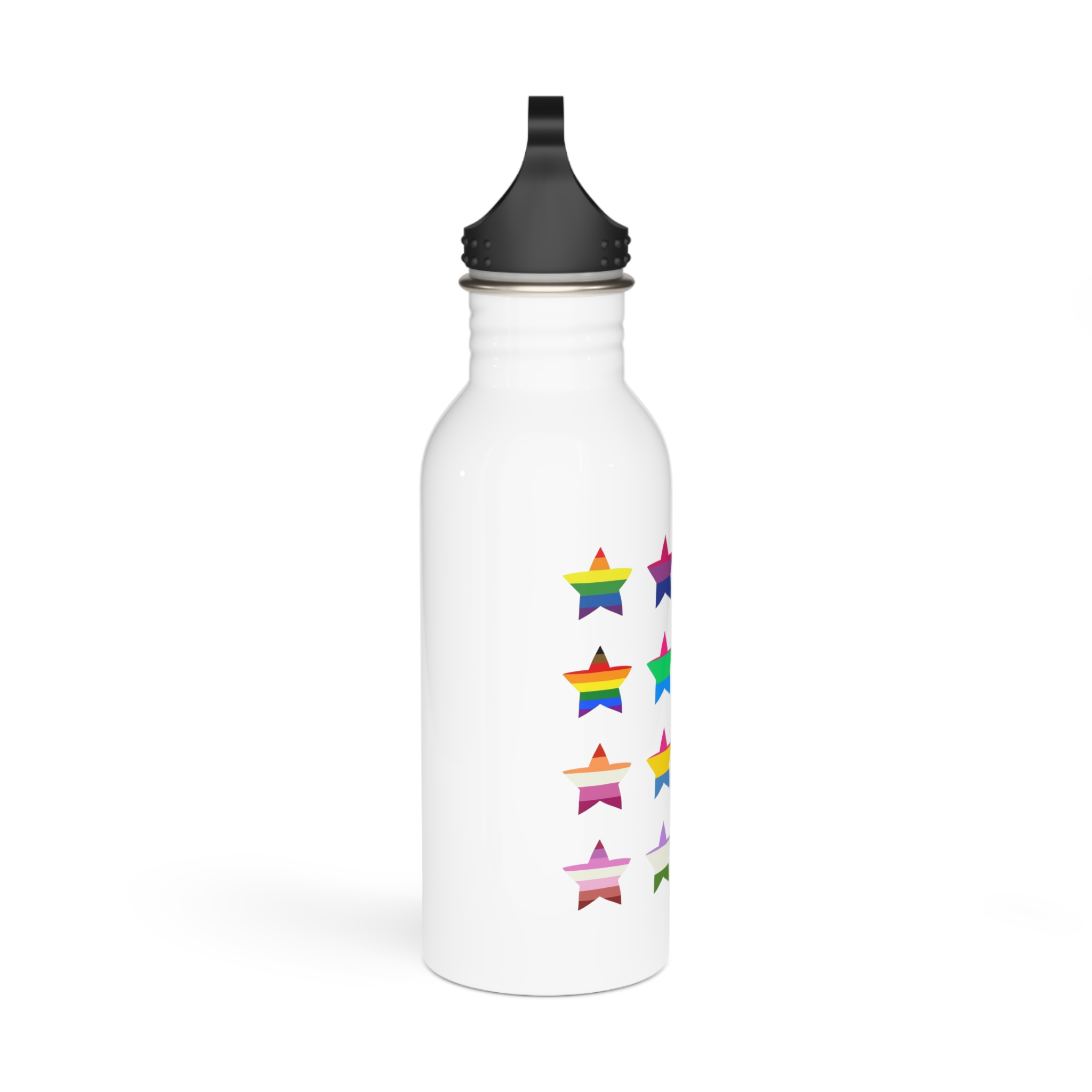 Set Colorful Lgbtq Pride Flag Star Shape Gender Equality Sexual Identity Pride Flags Collection Lgbtqia Community Pride Month Stainless Steel Water Bottle - Image 2