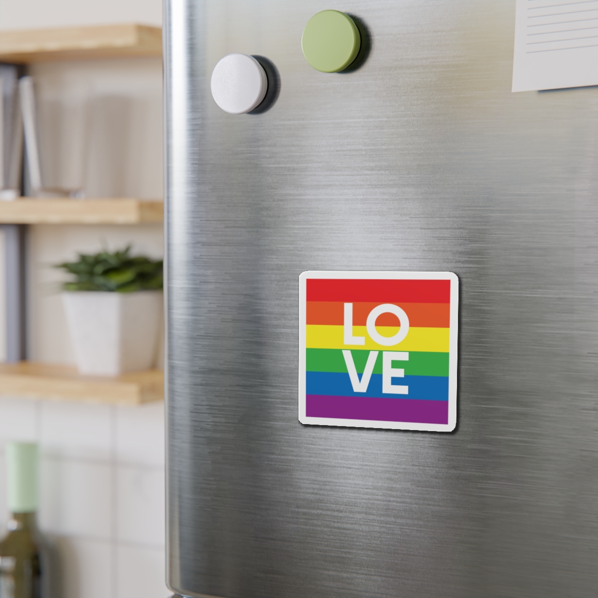Love Lgbt Squere White Die Cut Magnets - Image 6